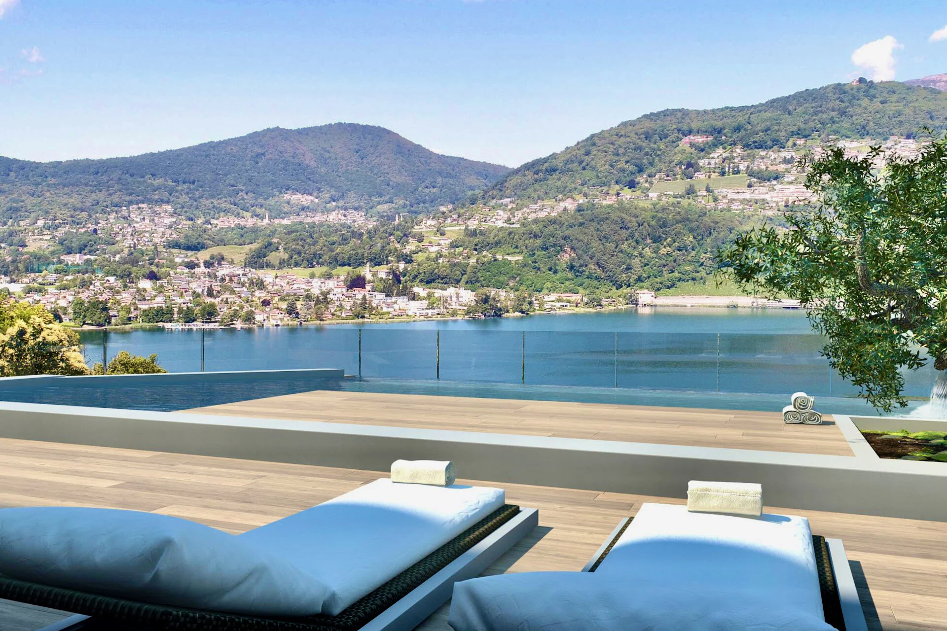 Prima occupazione a Montagnola con panorama - Villa nuova e moderna con piscina e vista lago