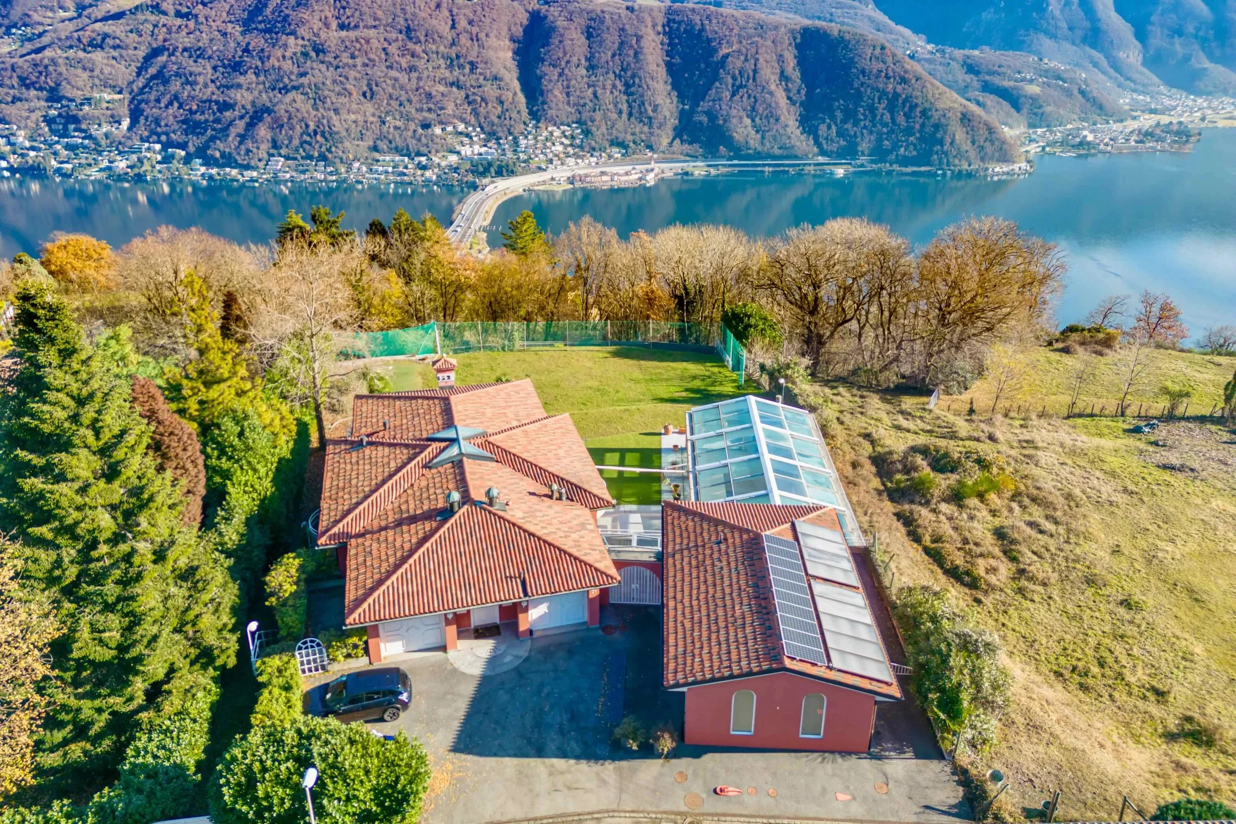 NEW PRICE - A residence in Carona of timeless charm &amp; exclusivity - Remarkable 11-room villa with Mediterranean charm &amp; a private leisure retreat