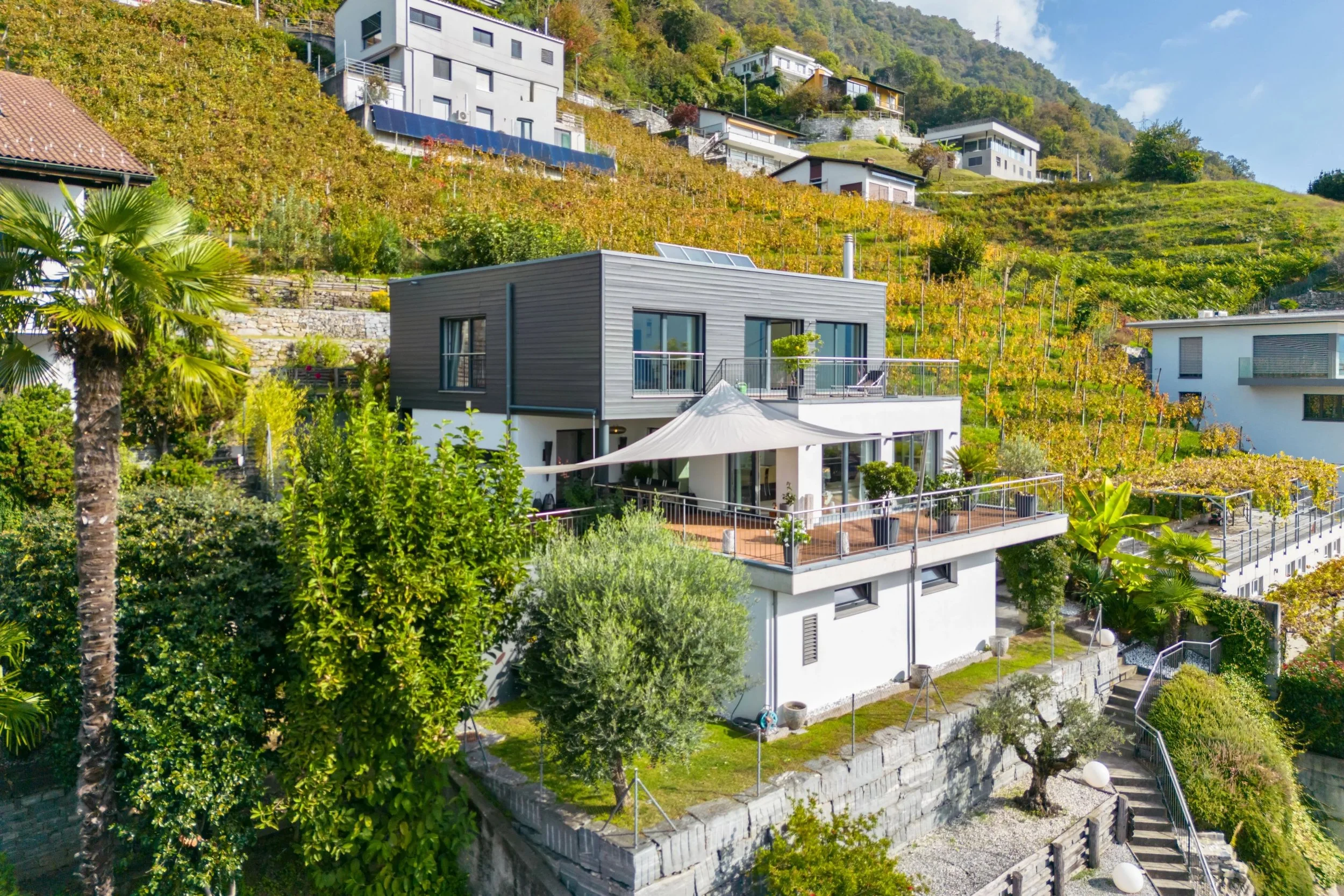 Living with elegance in Gordola - Elegant villa with modern design, sunny terraces, garden, &amp; panoramic views