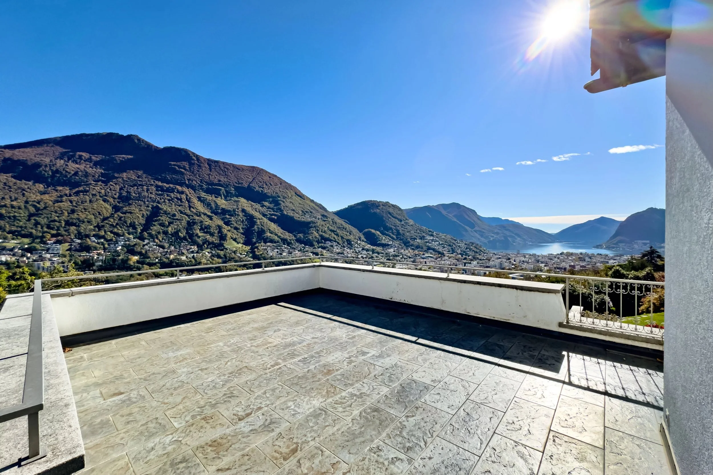 Elegance &amp; tranquility with a view of Lake Lugano - Refined villa in Comano with swimming pool, garden, &amp; generous space for family living