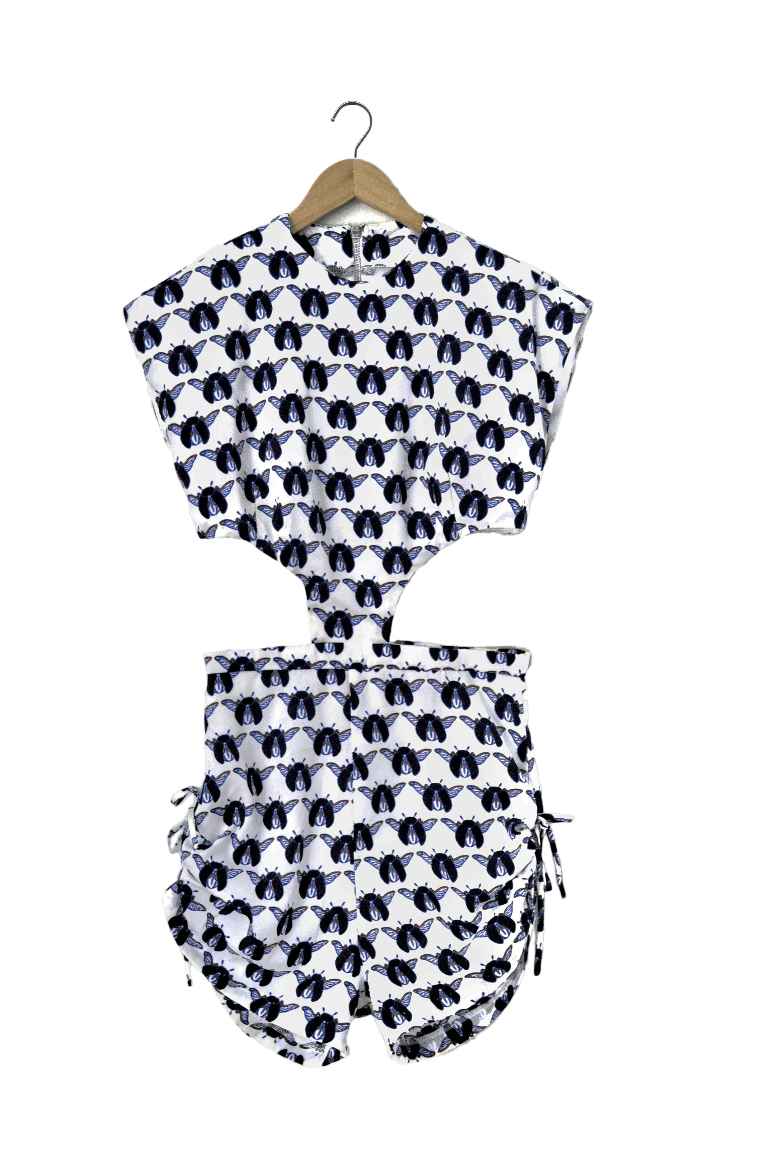 Womens Beetle Print Playsuit/Romper