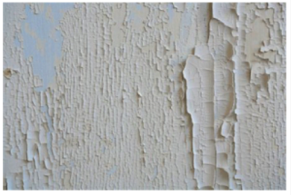 Example of reaction of oil paint on top of latex. Photo source: http://www.doityourself.com/&nbsp;