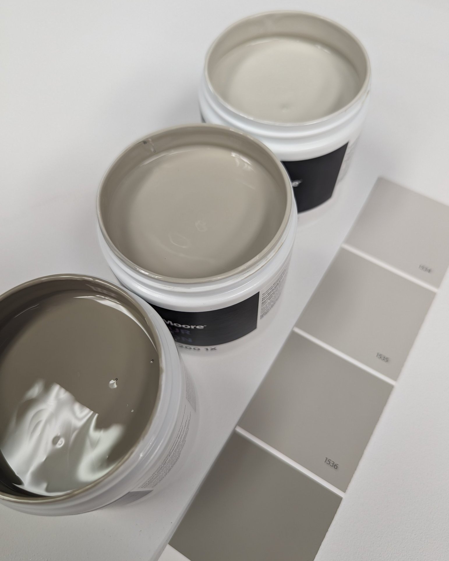 When choosing colours for an accent wall or accent features in your space, following the gradient of lighter and darker in the Benjamin Moore Classics and the Colour Preview Collections will help you stay within the same family of undertones. This al