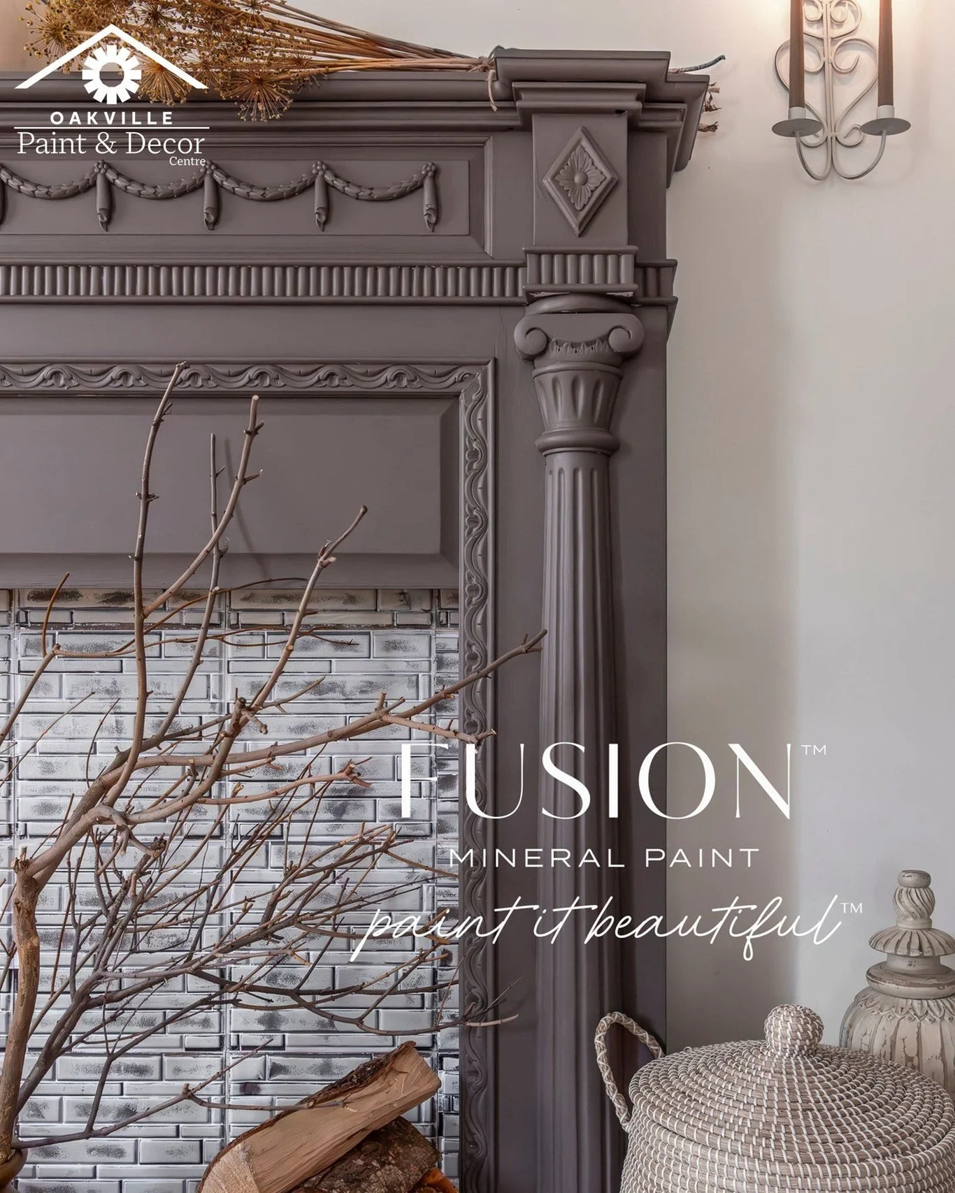 Rooted in brown, this dark neutral is inspired by cocoa hues. A complex shade with lingering grey undertones for a warm and charming look. Enjoy 10% off @fusionmineralpaint's Colour of the Week, Elmwood, at Oakville Paint &amp; Decor Centre until Sat