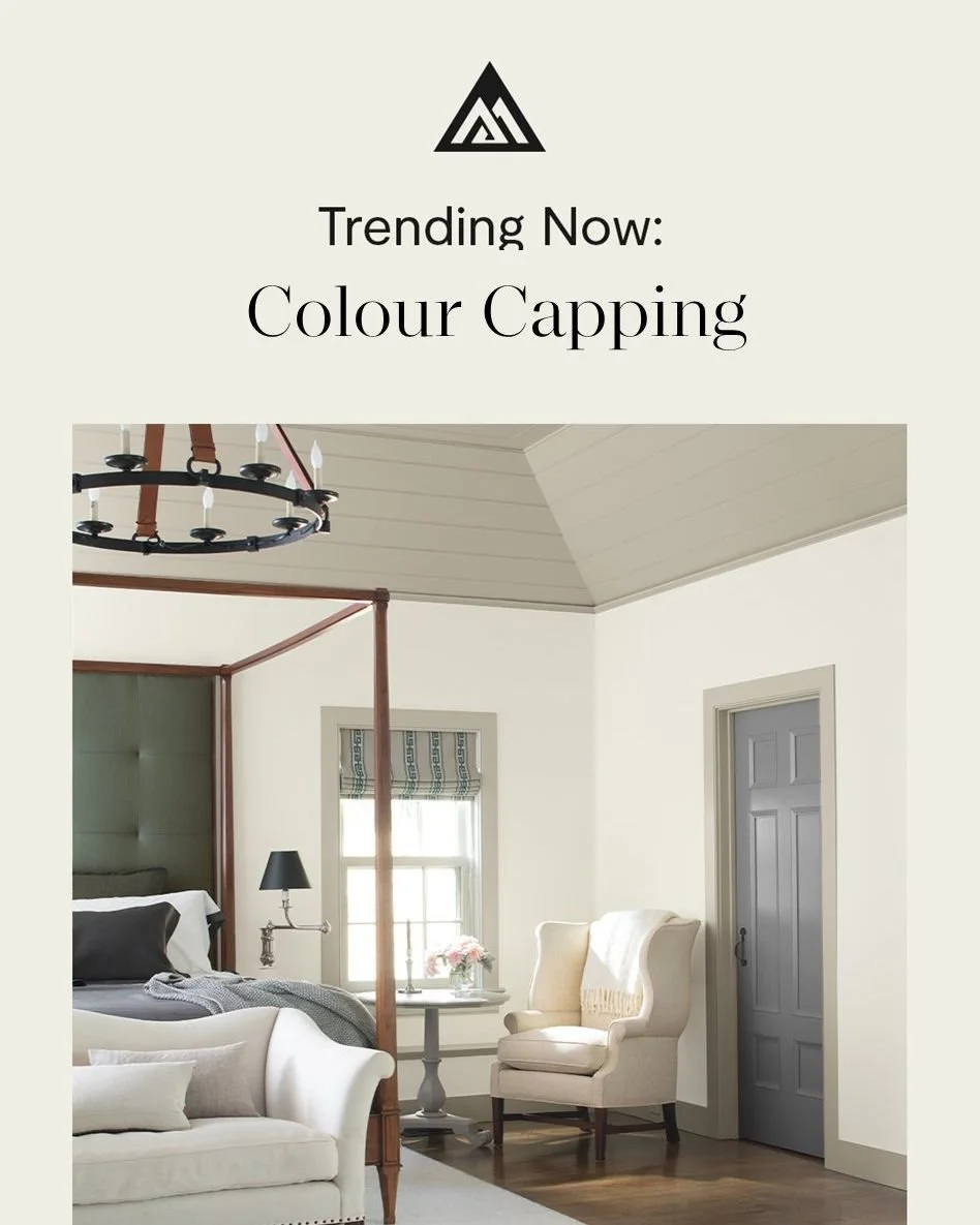 Have you heard?! One of the hottest trends in home design right now is "colour capping," or helping rooms feel taller and cozier by painting the ceiling in a similar colour family as the walls, but a few shades lighter or darker. Swipe thro
