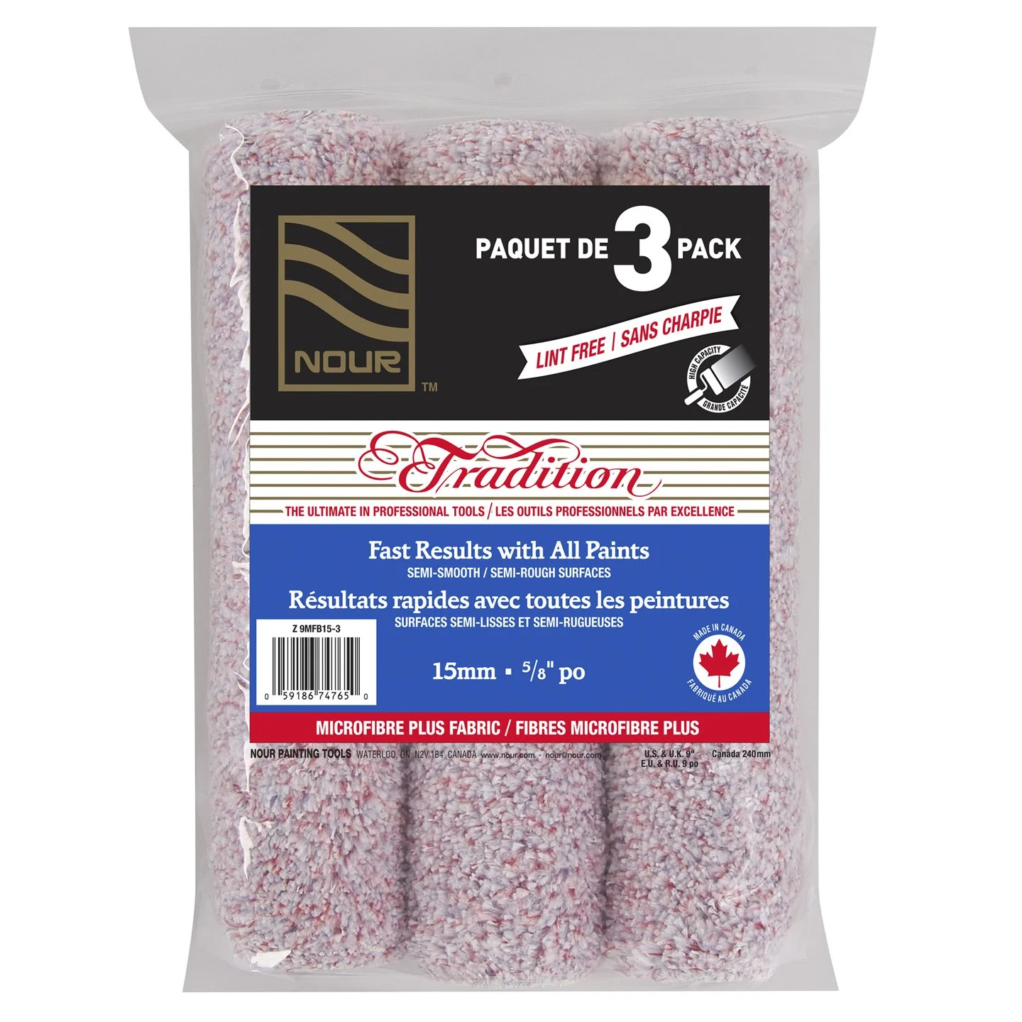 Nour Tradition Microfibre Roller 3 Pack