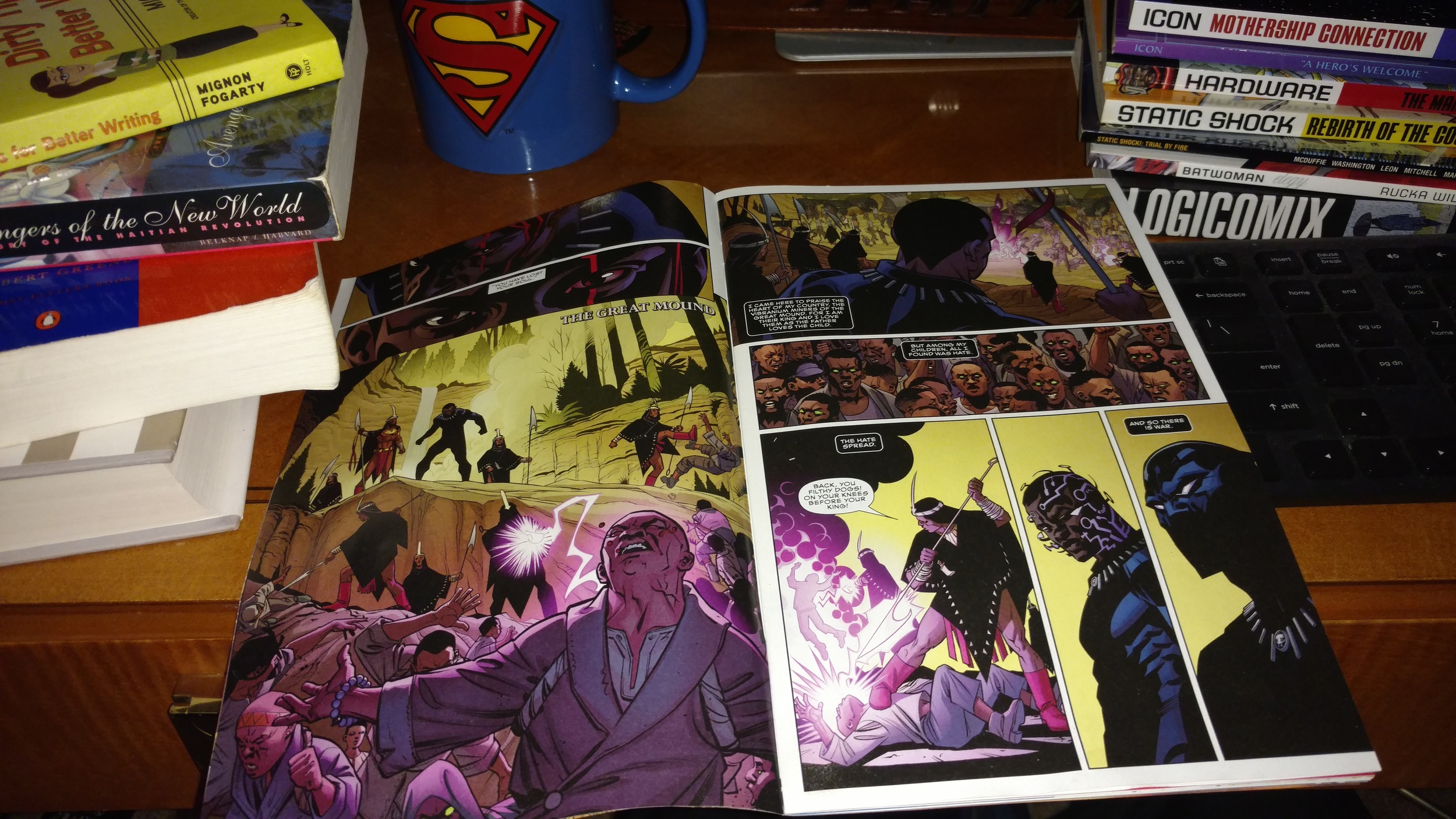 Yes, this is what my desk looked like as I was writing my column