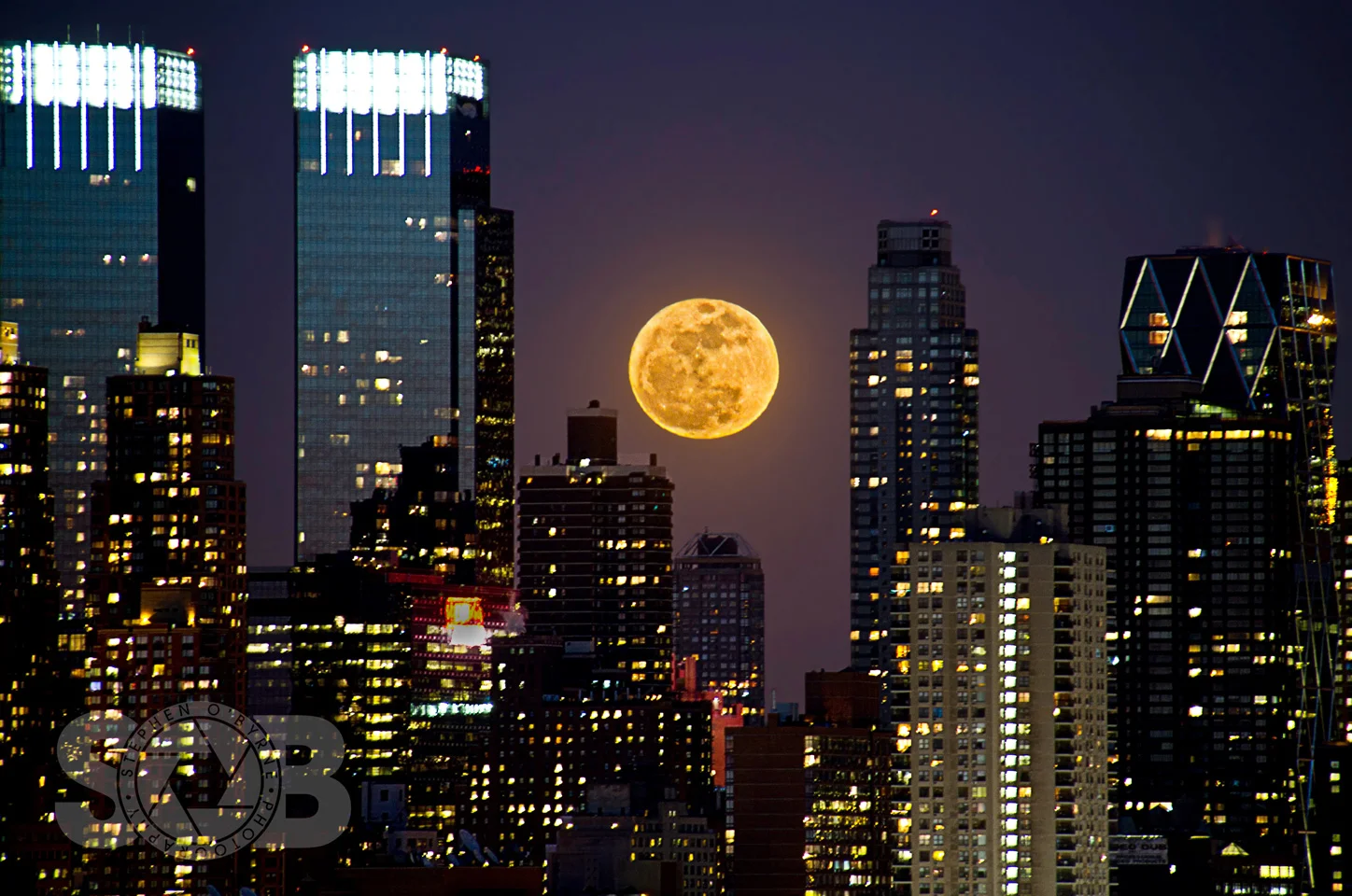 Super Moon Rising Over Midtown