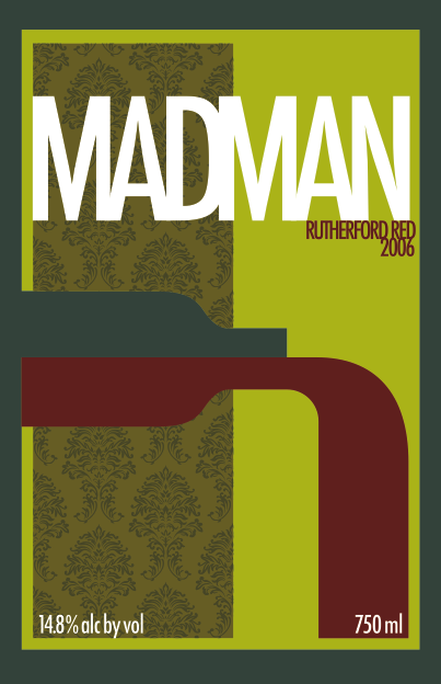 Madman Rutherford red (wine bottle label)