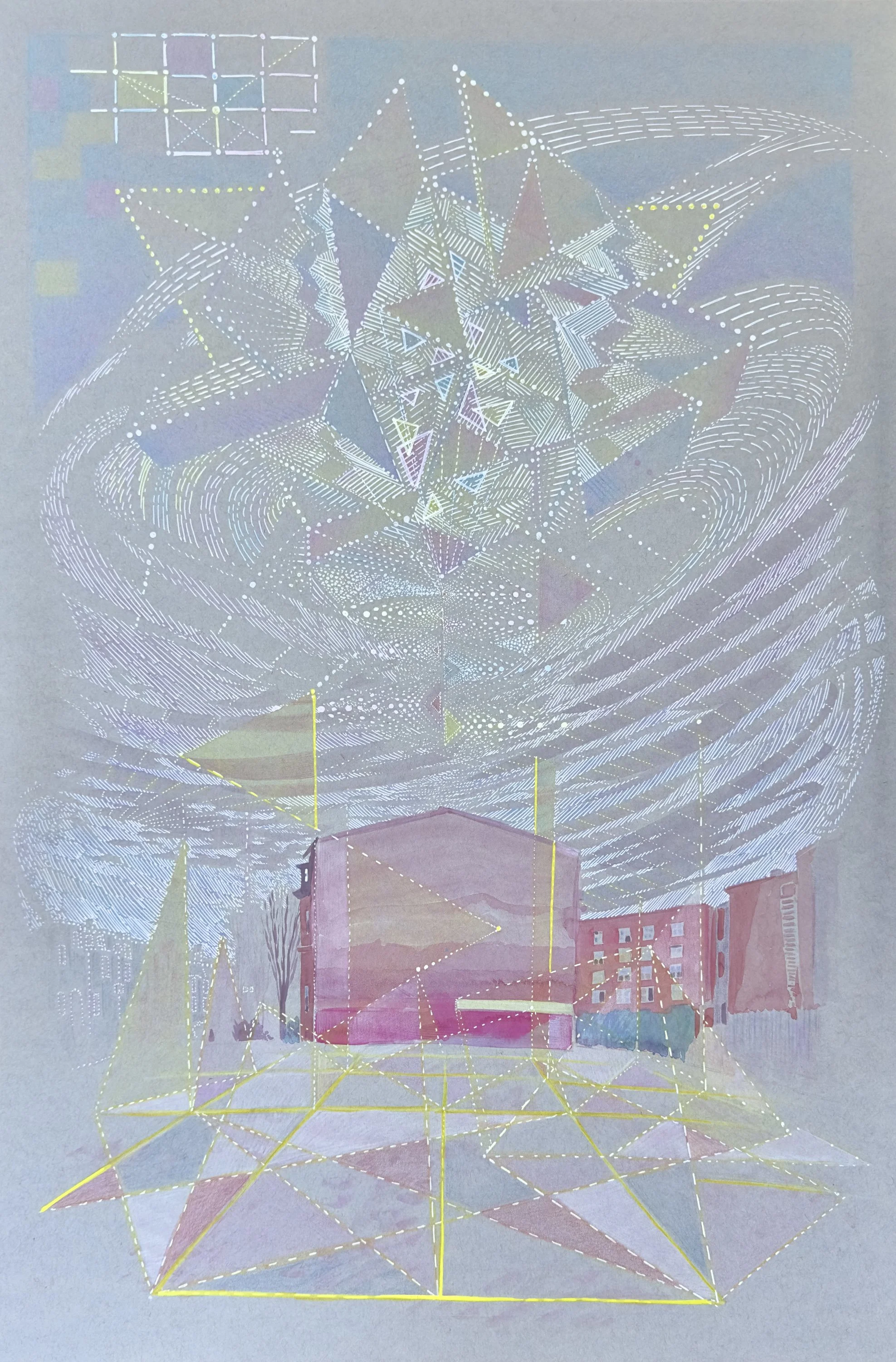  2024  Watercolor, Ink Pens, Colored Pencils, Acrylic Marker on Paper  16 × 24 