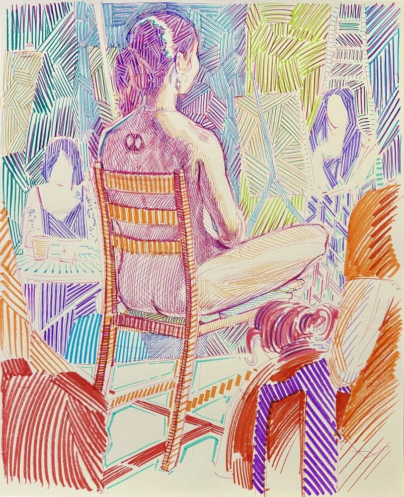  Ink Pens on Paper   18×24 
