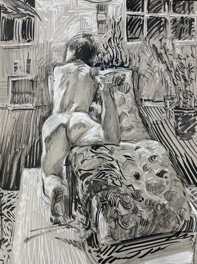  India Ink on Paper  18×24 