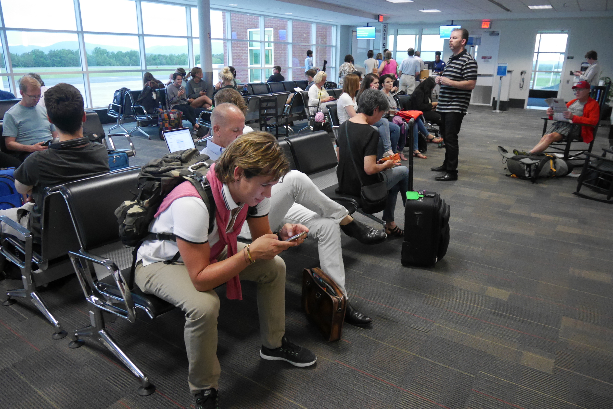 Waiting in Charlottesville, VA, airport...