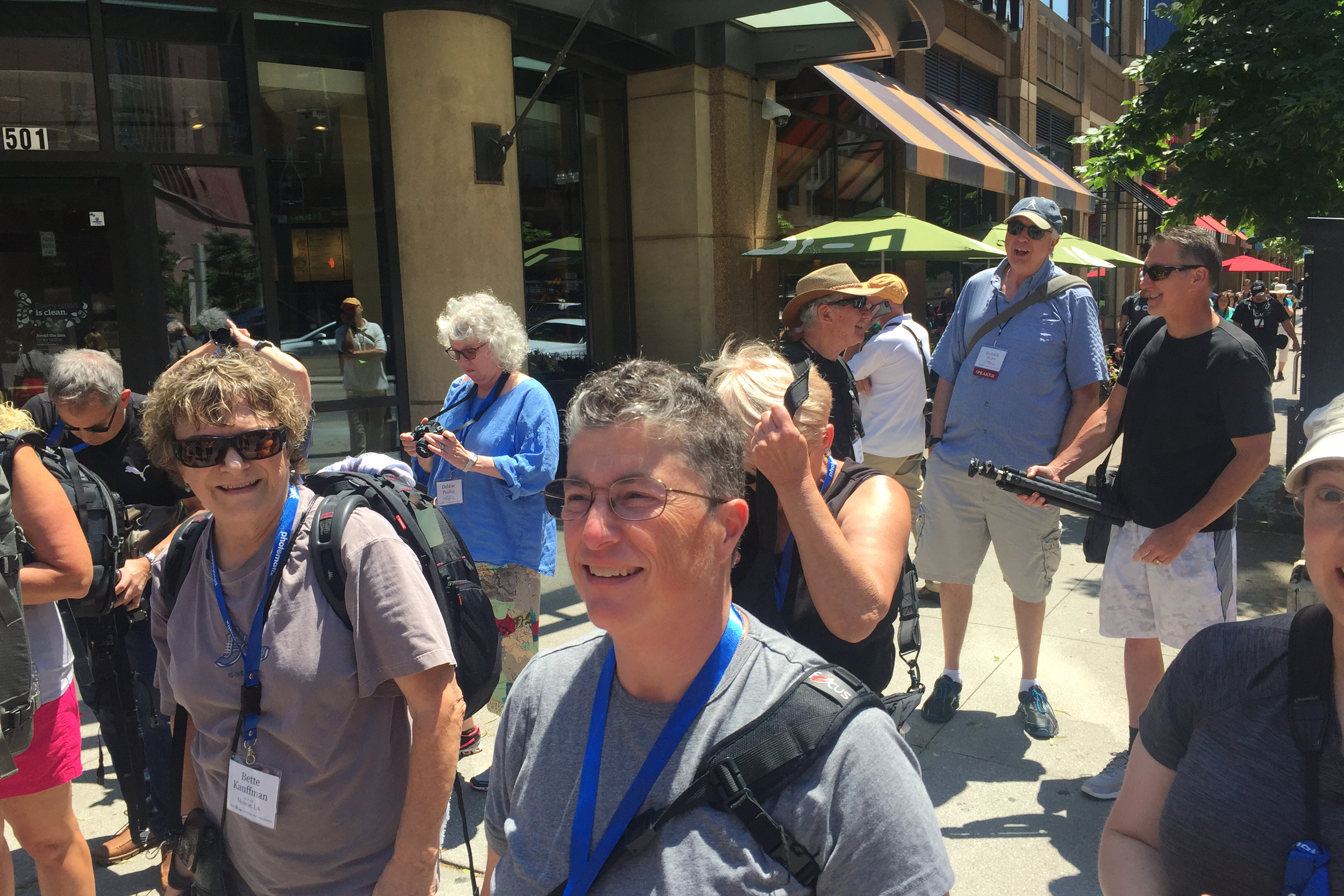Happy conference participants heading out on a photowalk.