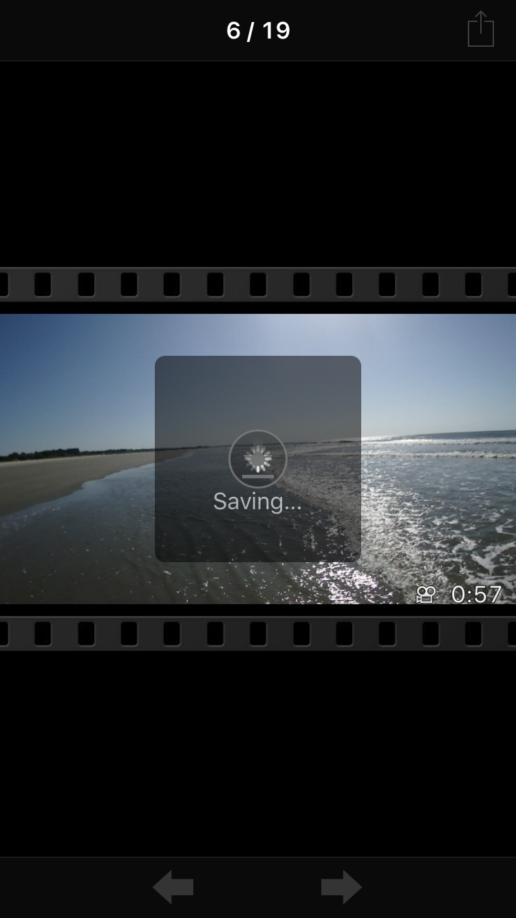 Transferring 57-second video clip from Tracker to my iPhone 6.