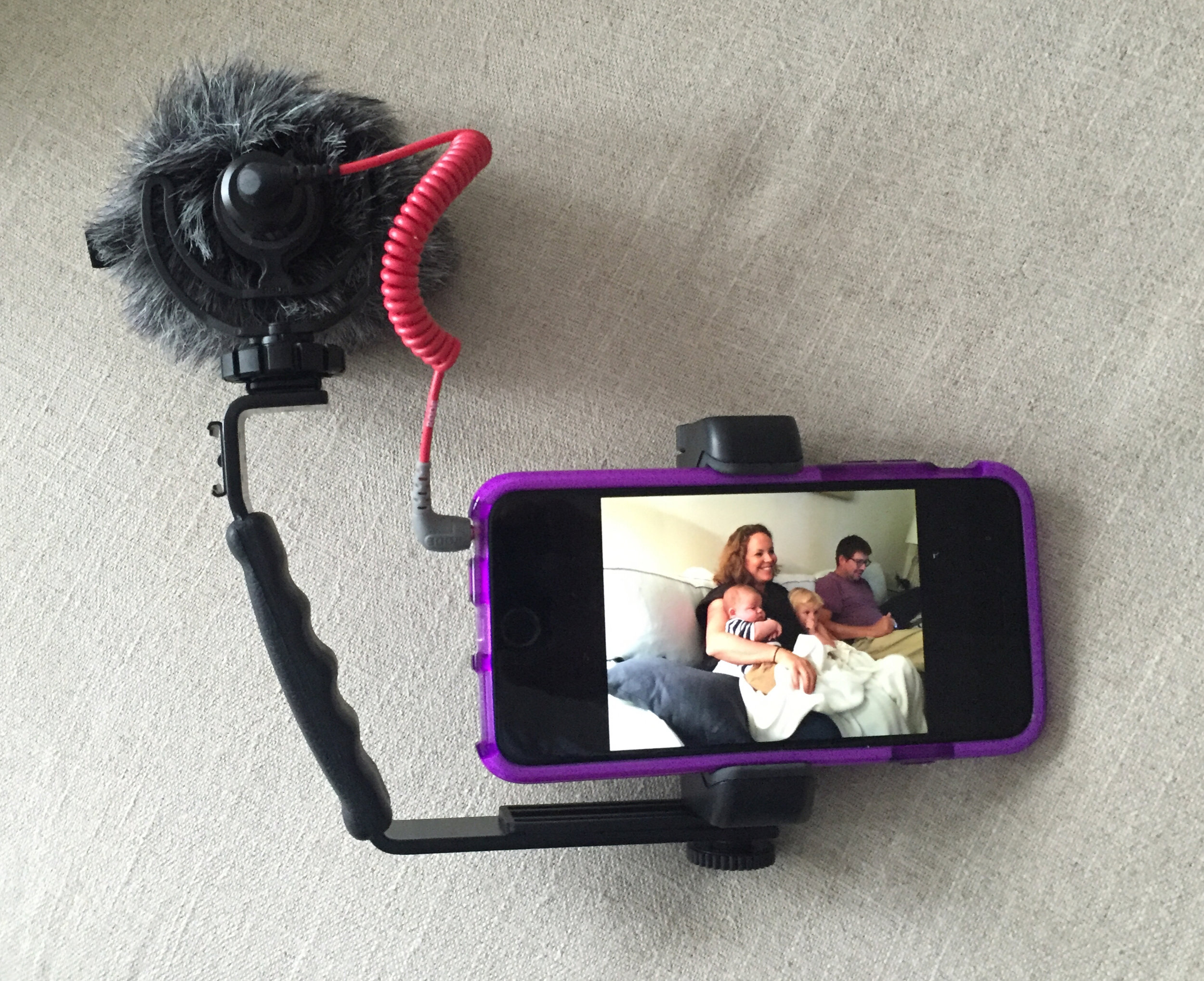 iPhone with Video Micro for recording video
