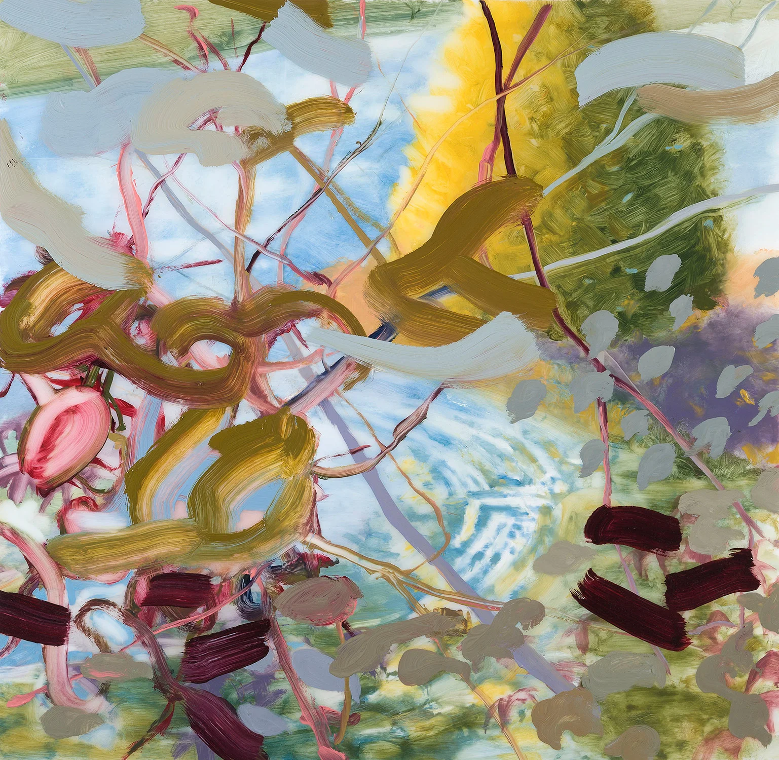 So Glad to Be Here III 29 × 30 inches 74 × 76 cm Oil on polyester 2011