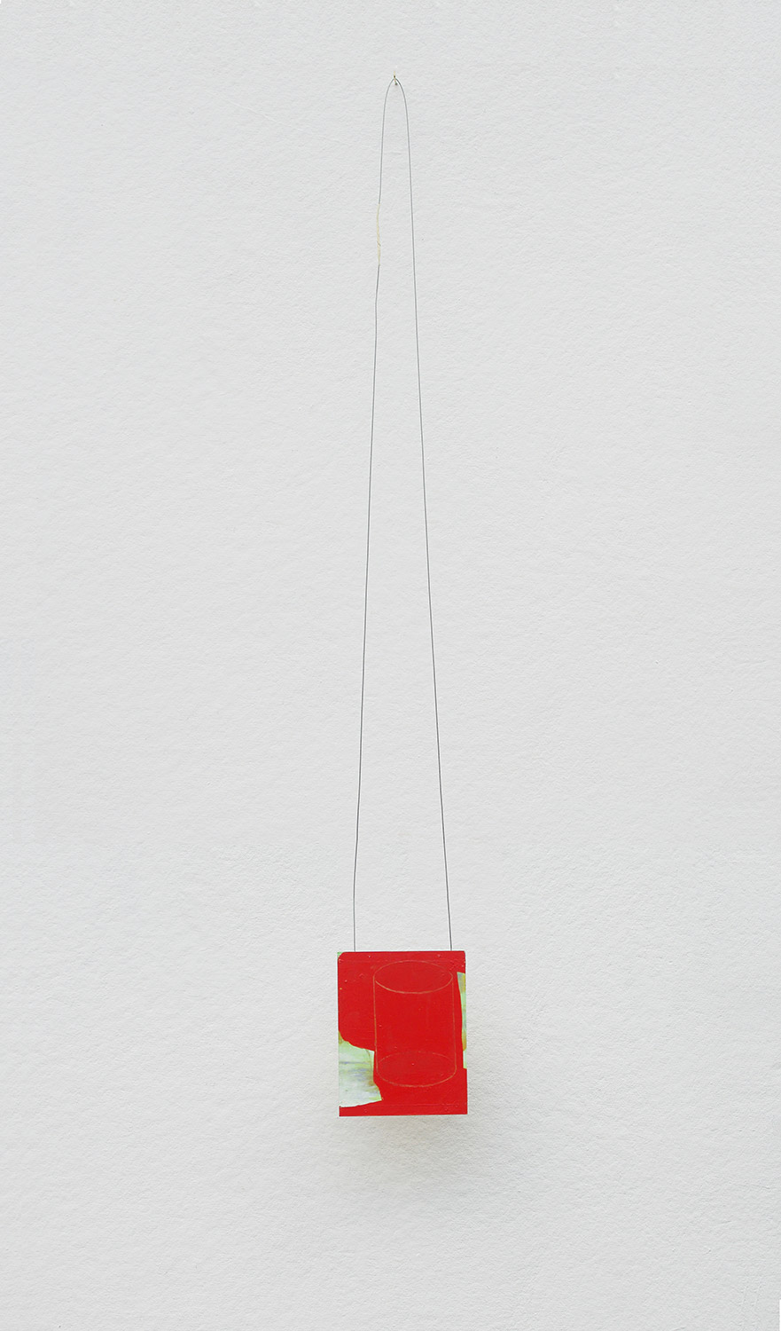   Possibly Now II   Oil on wood, wire 54 × 7 × 4 inches 137 × 118 × 10 cm&nbsp; 2014 