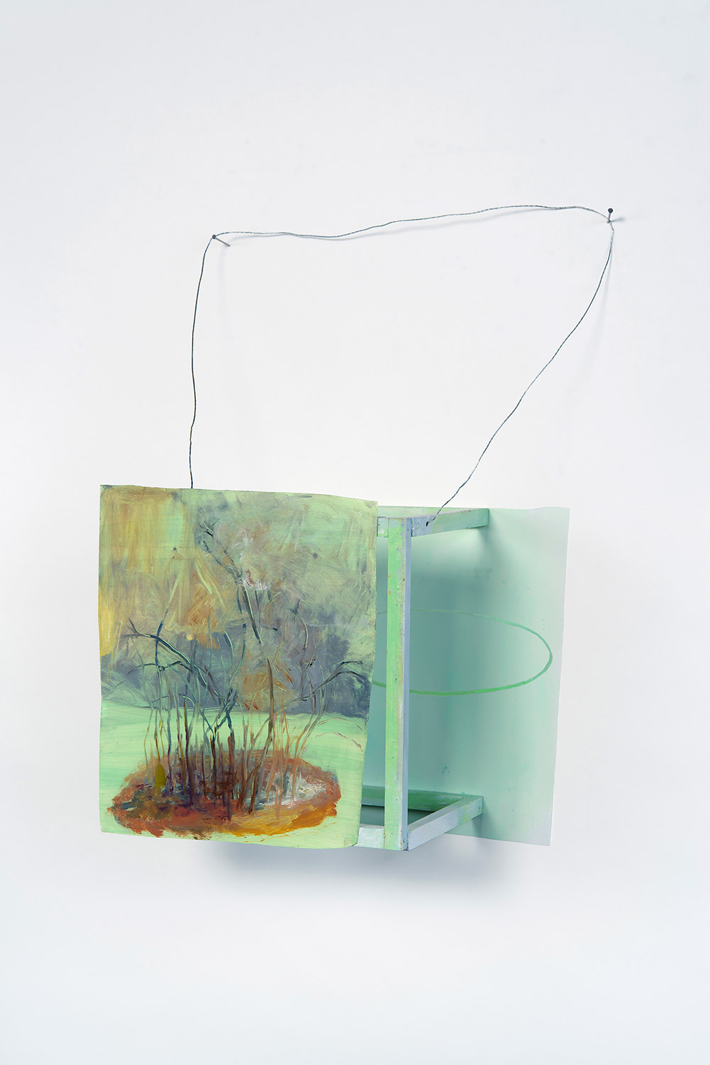   Possibly Now III,  2013 Oil on plastic and wood, wire 21 × 13 × 6.5 inches 53 × 33 × 16 cm  &nbsp; 