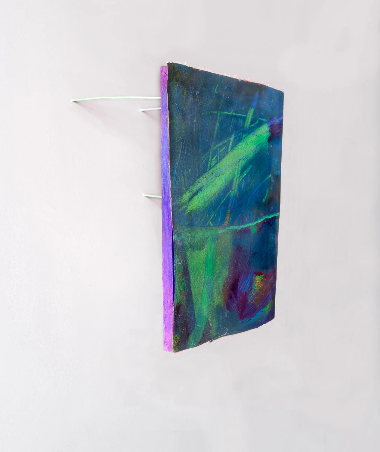 Possibly Now VIII Oil on canvas, wood, wire rods 10 × 9 × 6 inches 25 × 23 × 16 cm 2014