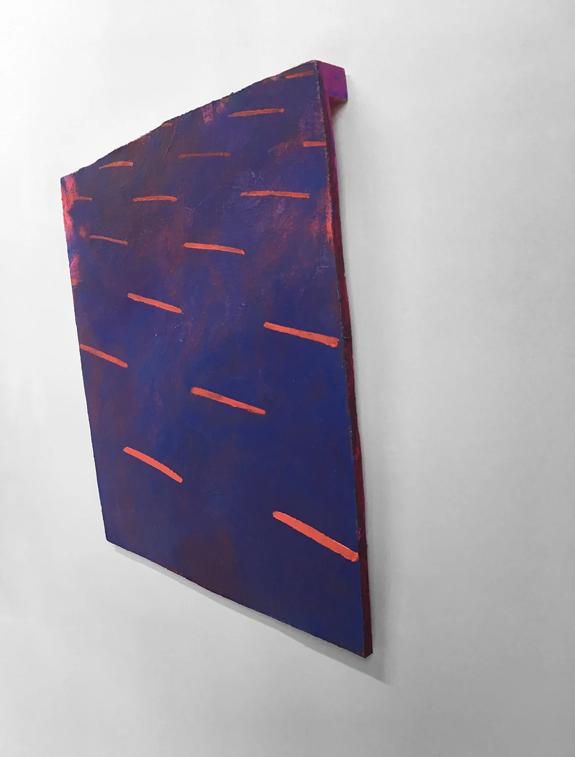 Standing in Water VIII (side) Oil on canvas on wood, wood 13 1/4 × 12 3/4 × 1 inches 2017