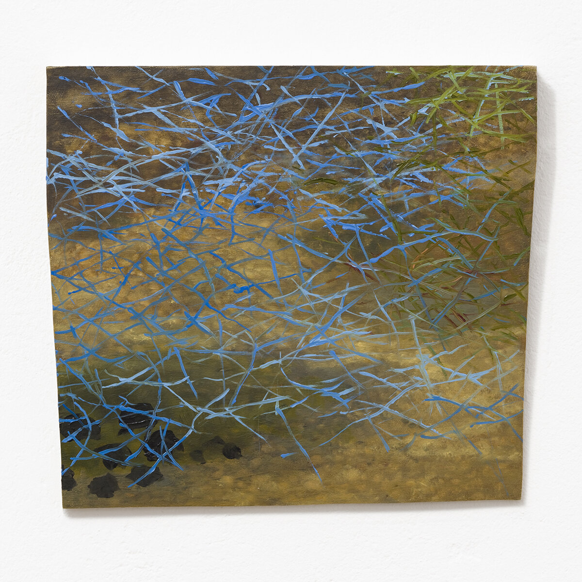   Study for Pond on Wheels XVII ,  2020   oil on wood  13 x 13 ½ x 1 inches  33 x 34 x 2 ½ cm   