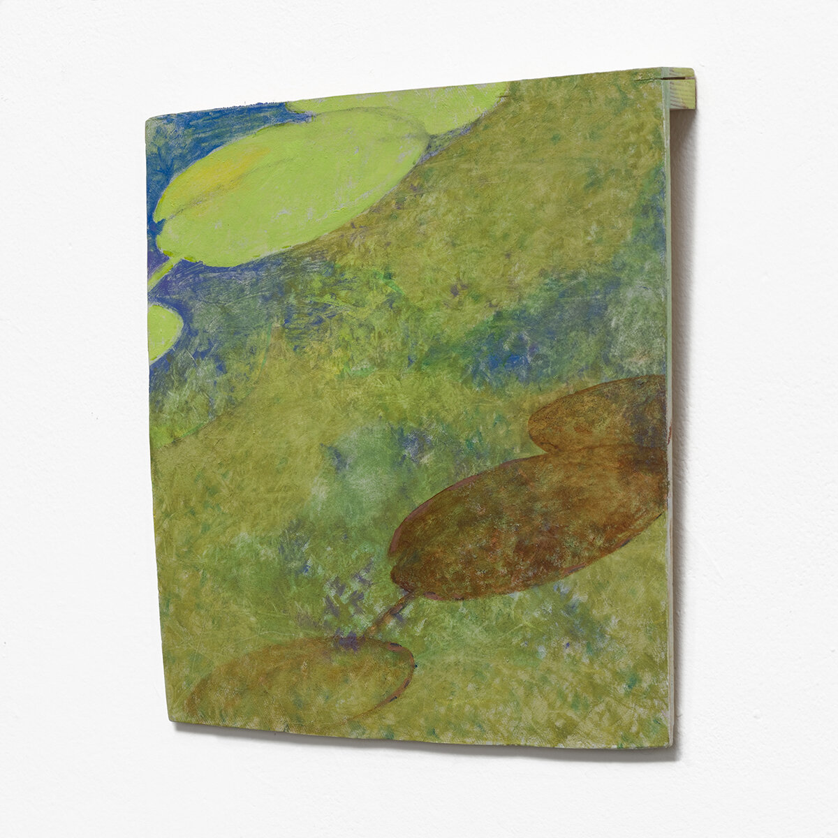   Study for Pond on Wheels XII    Oil on canvas on wood  12 ½ x 13 ½ x 1 inches  32 x 34 x 2 ½ cm 2019 