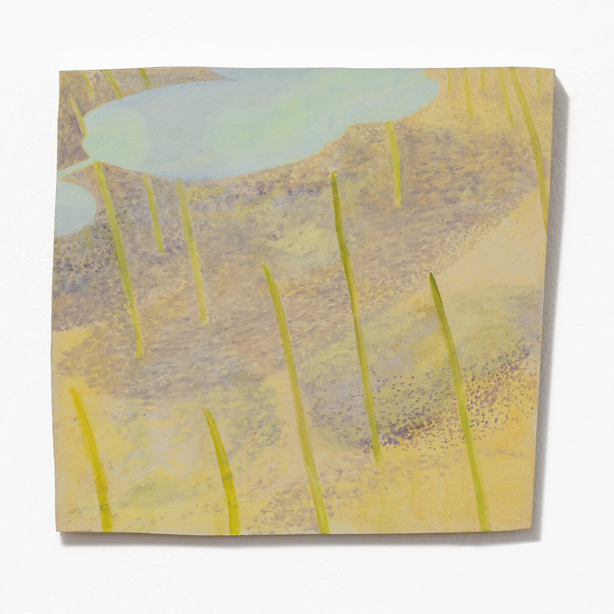   Study for Pond on Wheels XVIII   Oil on canvas on wood  12 ½ x 13 ½ x 1 inches  32 x 34 x 2 ½ cm 2020 