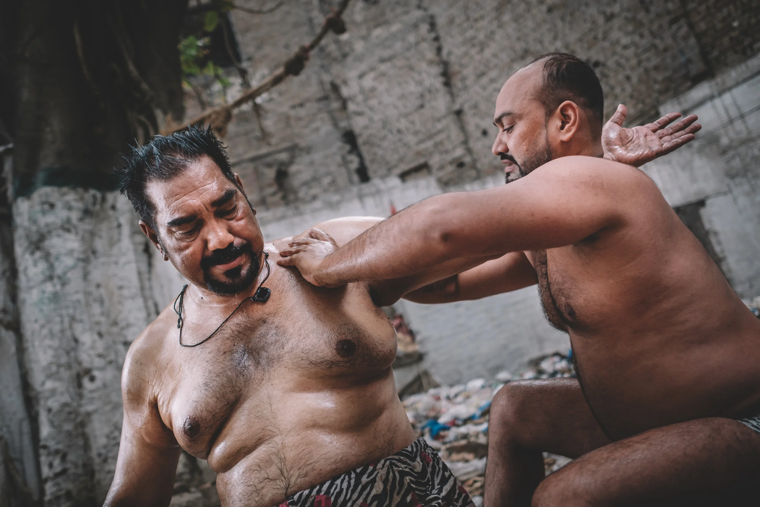  Massages are an essential part of the daily training, Lahore, Pakistan, 2019. 