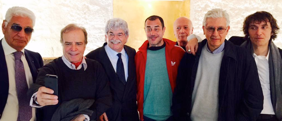 Rimpatriata organizzata da Maietto, Montesano, Razzi, i registiGarrone, Martino e il miticoCruciani.