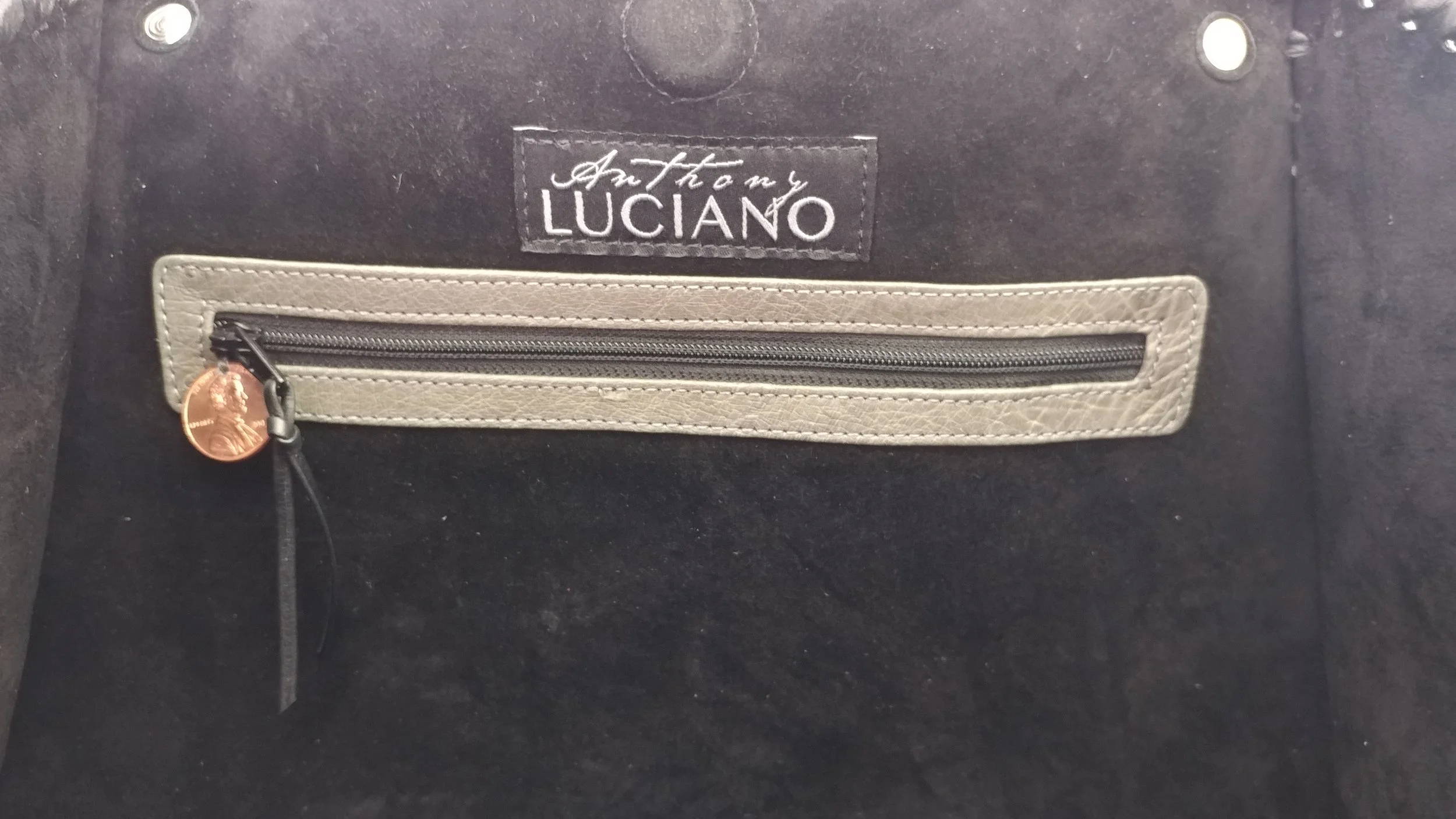 Anthony Luciano custom Amelia Tote (lg) - Charcoal Ostrich