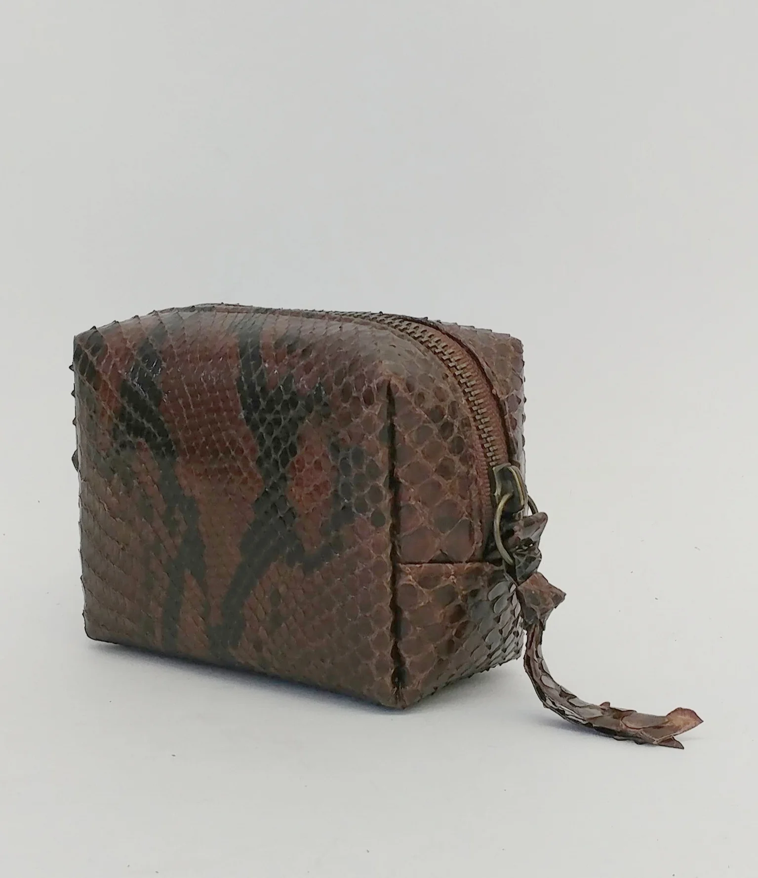Anthony Luciano custom Lennox Zip Pouch - Chocolate/Black Python