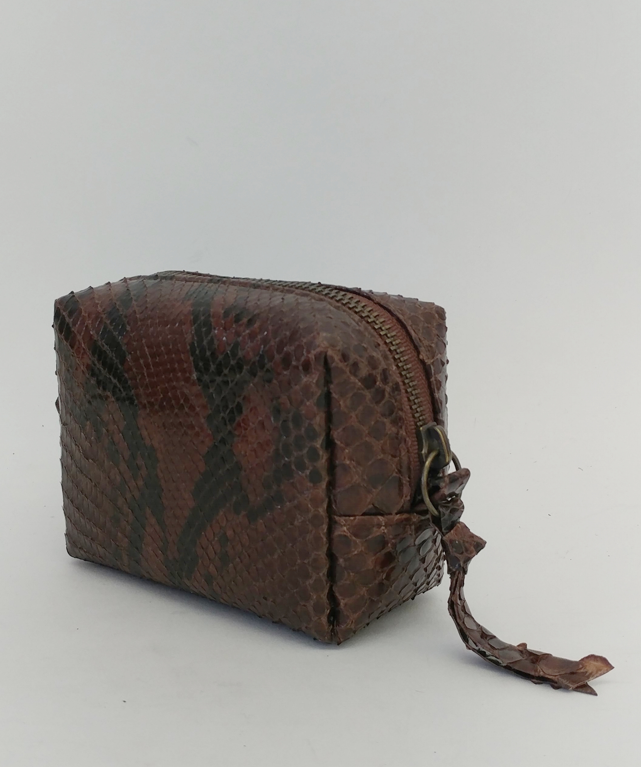 Anthony Luciano custom Lennox Zip Pouch - Chocolate/Black Python