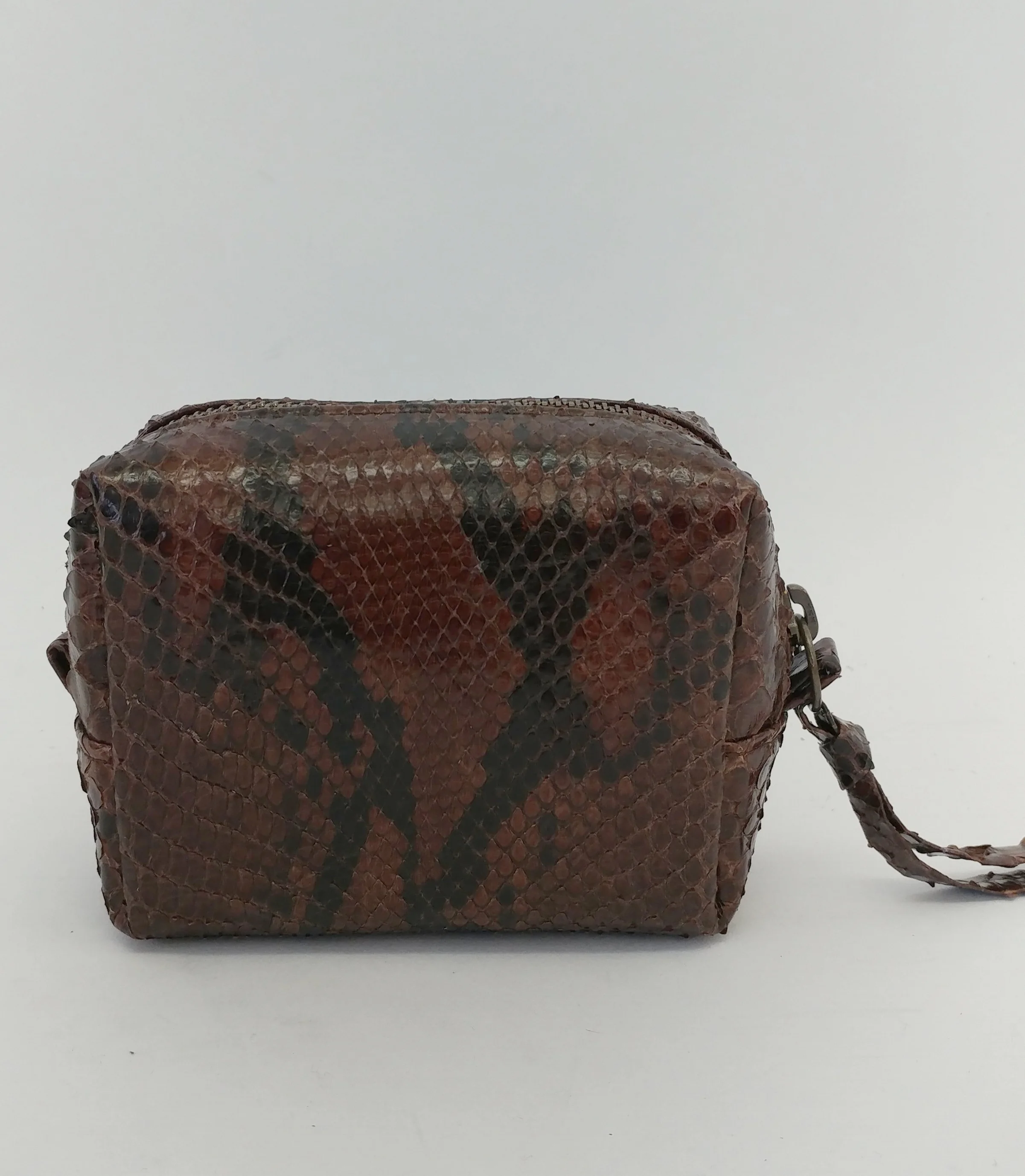 Anthony Luciano custom Lennox Zip Pouch - Chocolate/Black Python