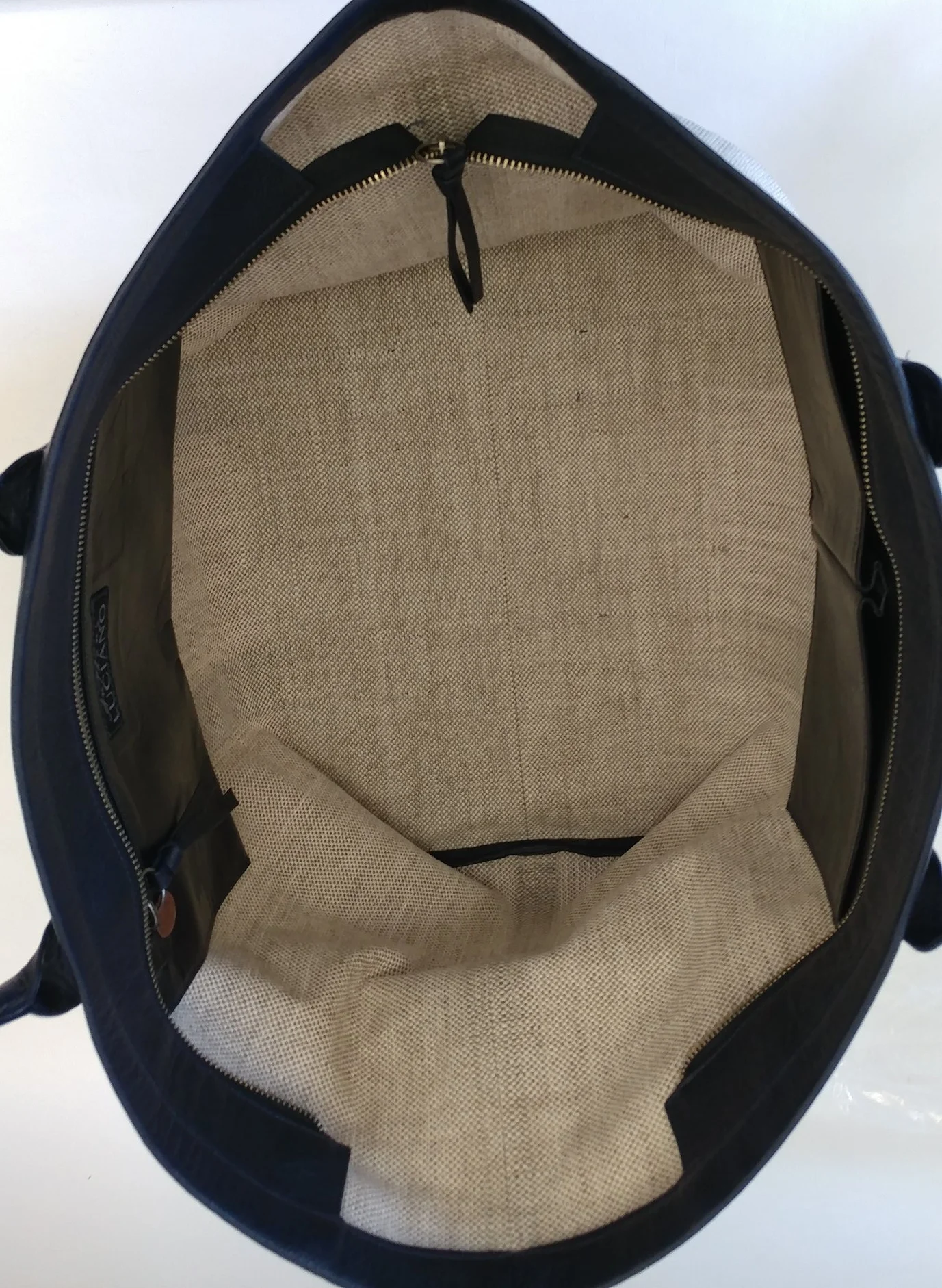 Copy of Anthony Luciano custom Jackie Tote - Waxed Linen/Navy Calf