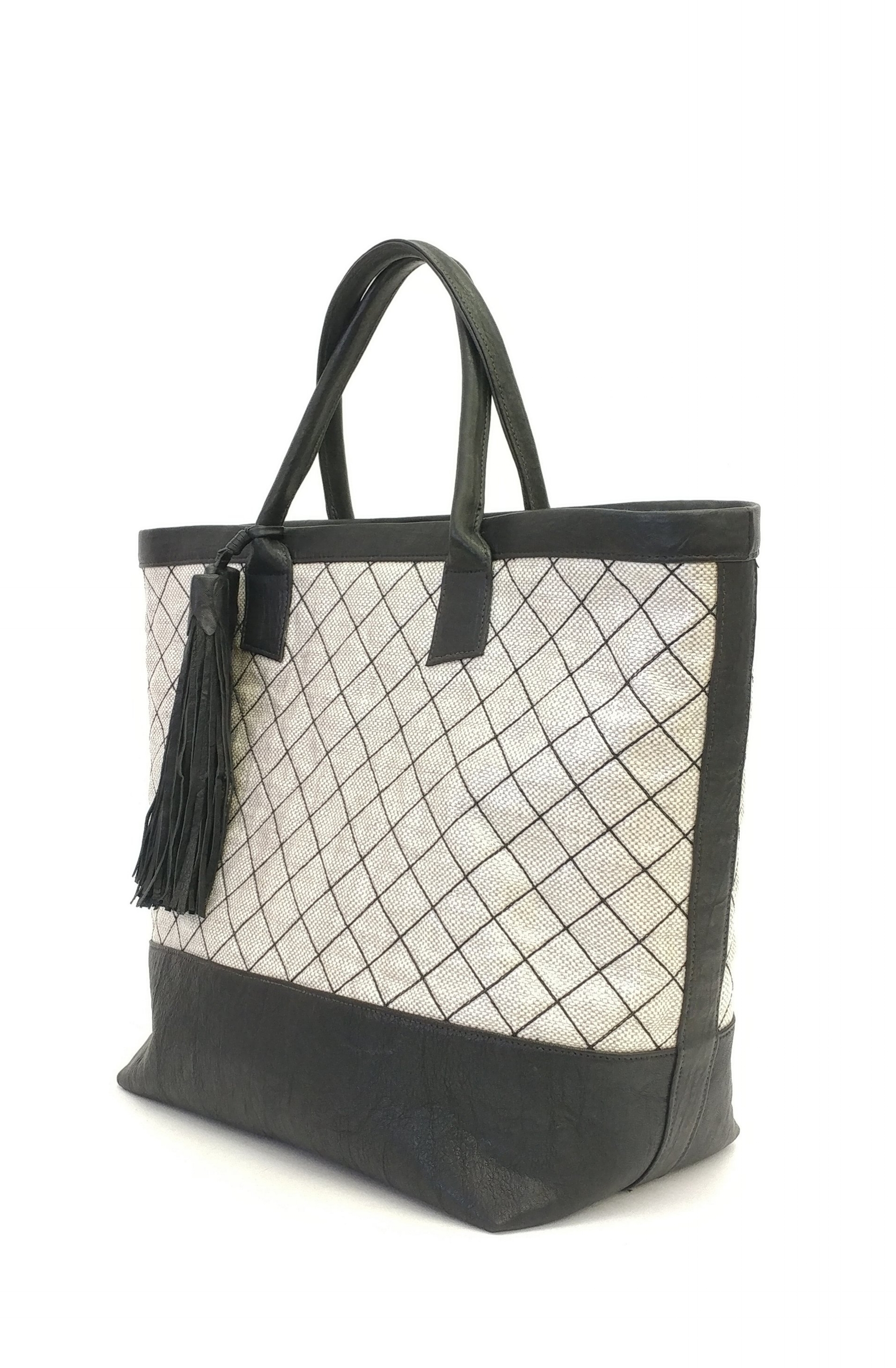 Copy of Anthony Luciano custom Jaqueline Tote - Quilted Waxed Linen/Lambskin