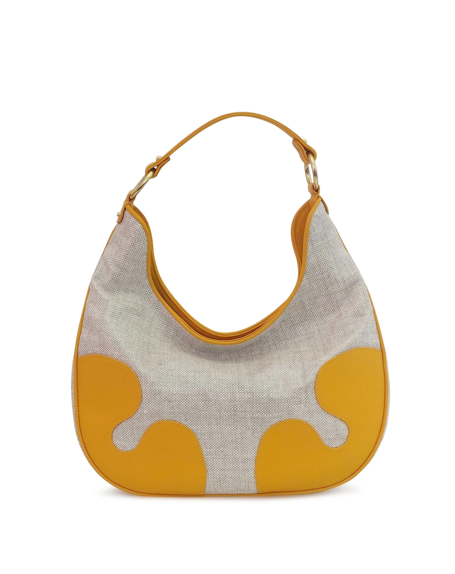 Copy of Anthony Luciano custom Meghan Gusset Hobo (sm) - Waxed Linen/Marigold Calfskin