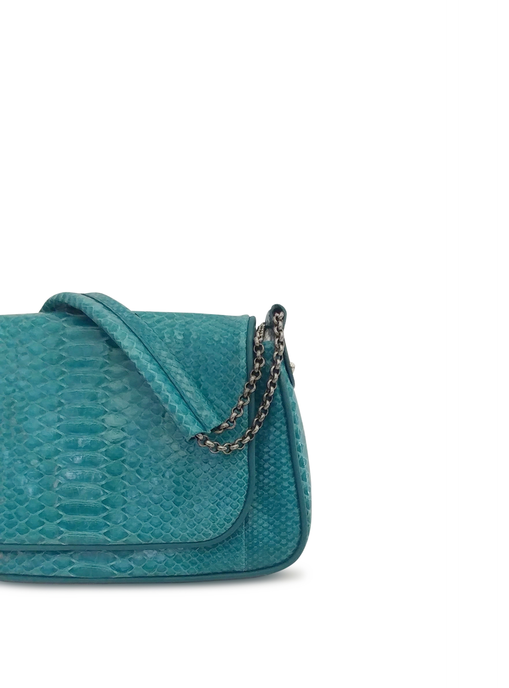 Anthony Luciano custom Gabby Shoulder Bag - Glazed Turquoise Python