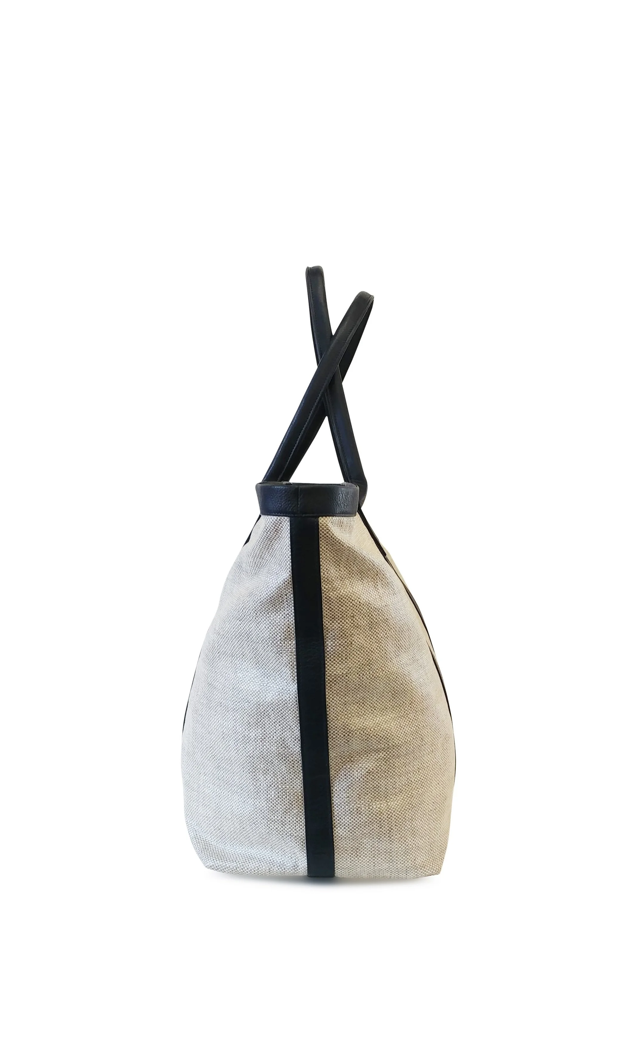 Copy of Anthony Luciano custom Jackie Tote - Waxed Linen/Navy Calf