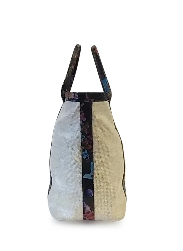 Copy of Anthony Luciano custom Jackie Tote (sm) - Waxed Linen/Printed Floral Calfskin