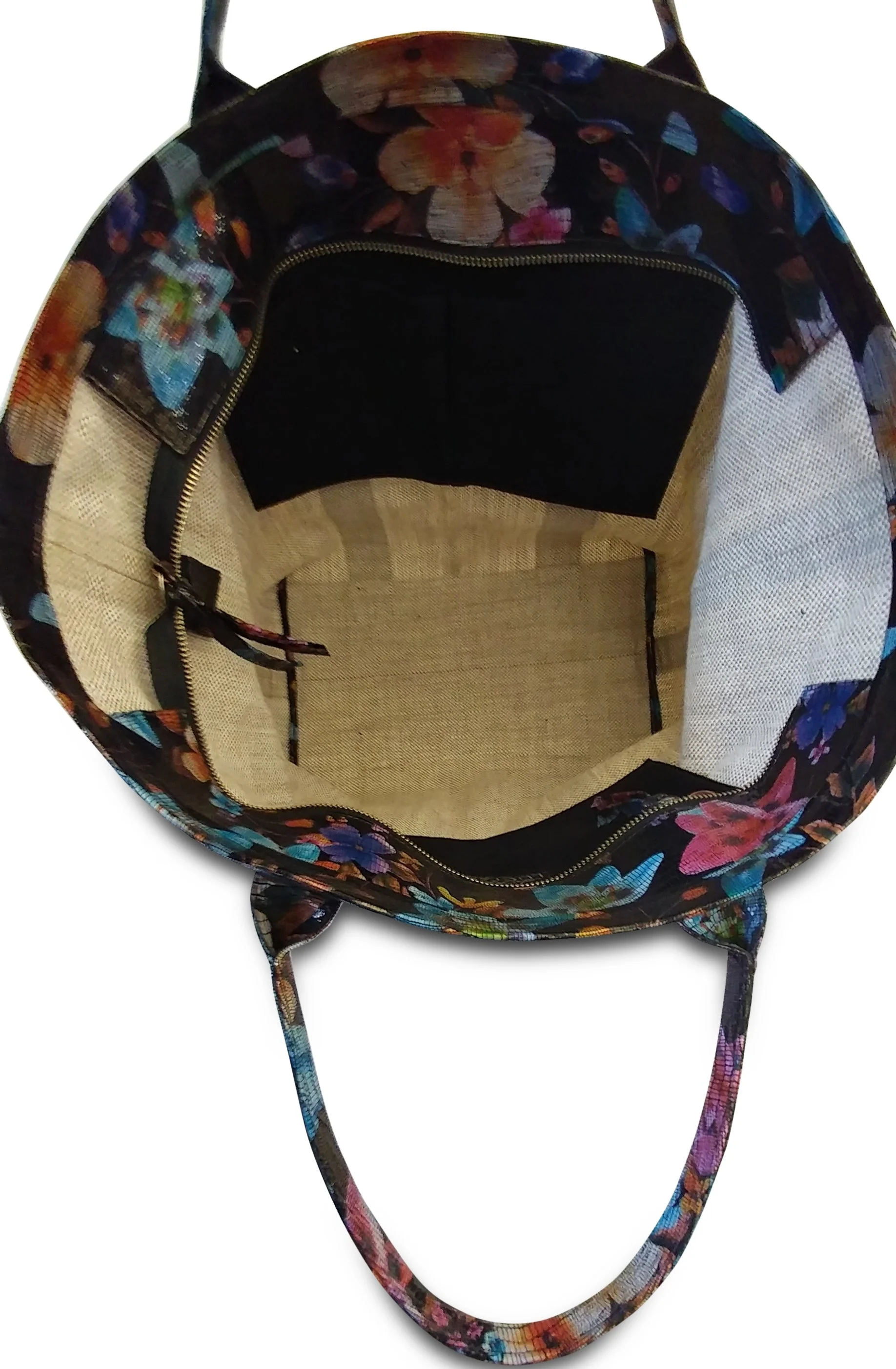 Copy of Anthony Luciano custom Jackie Tote (sm) - Waxed Linen/Printed Floral Calfskin