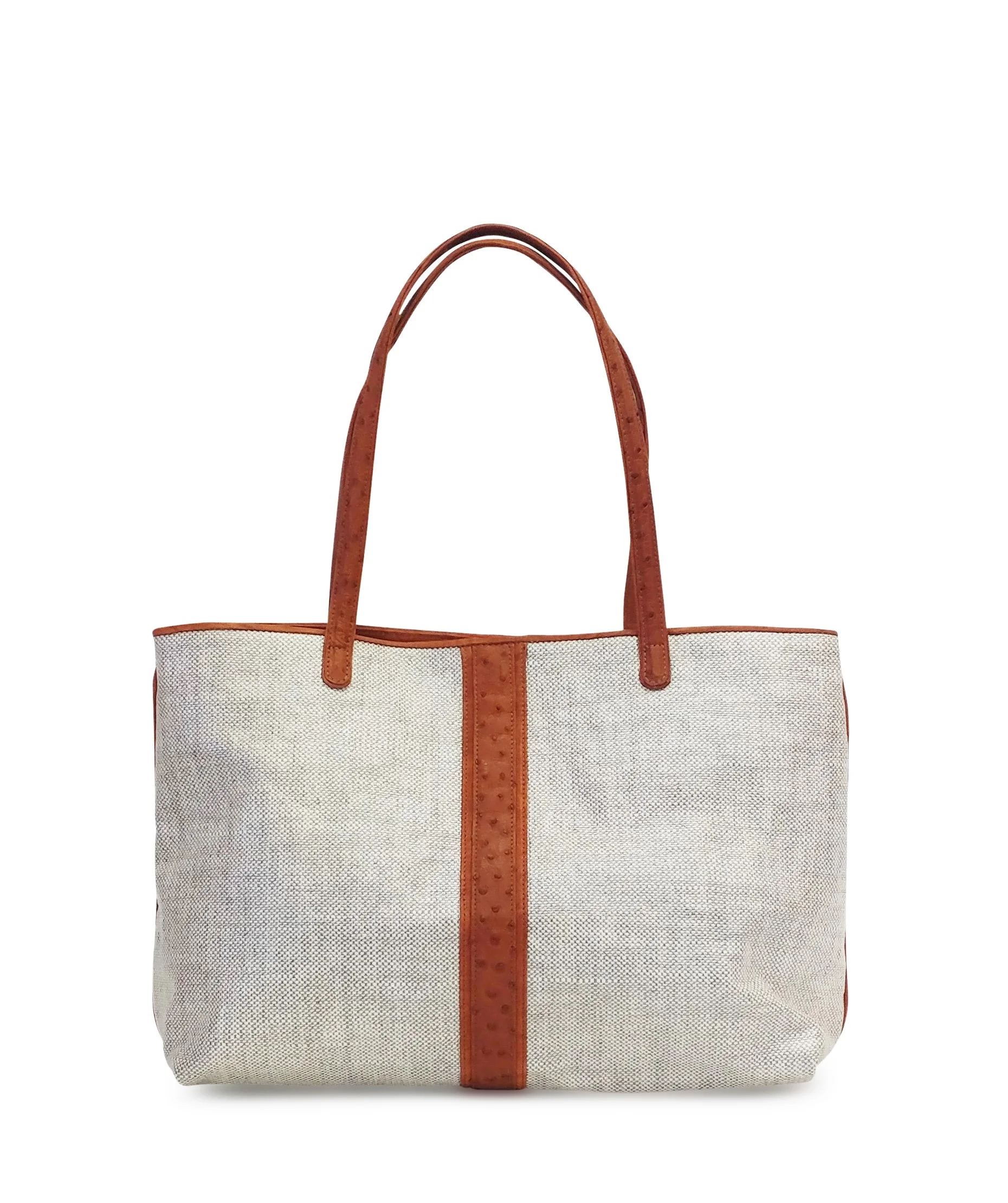 Anthony Luciano custom Olivia Tote (sm) - Waxed Linen/Ostrich