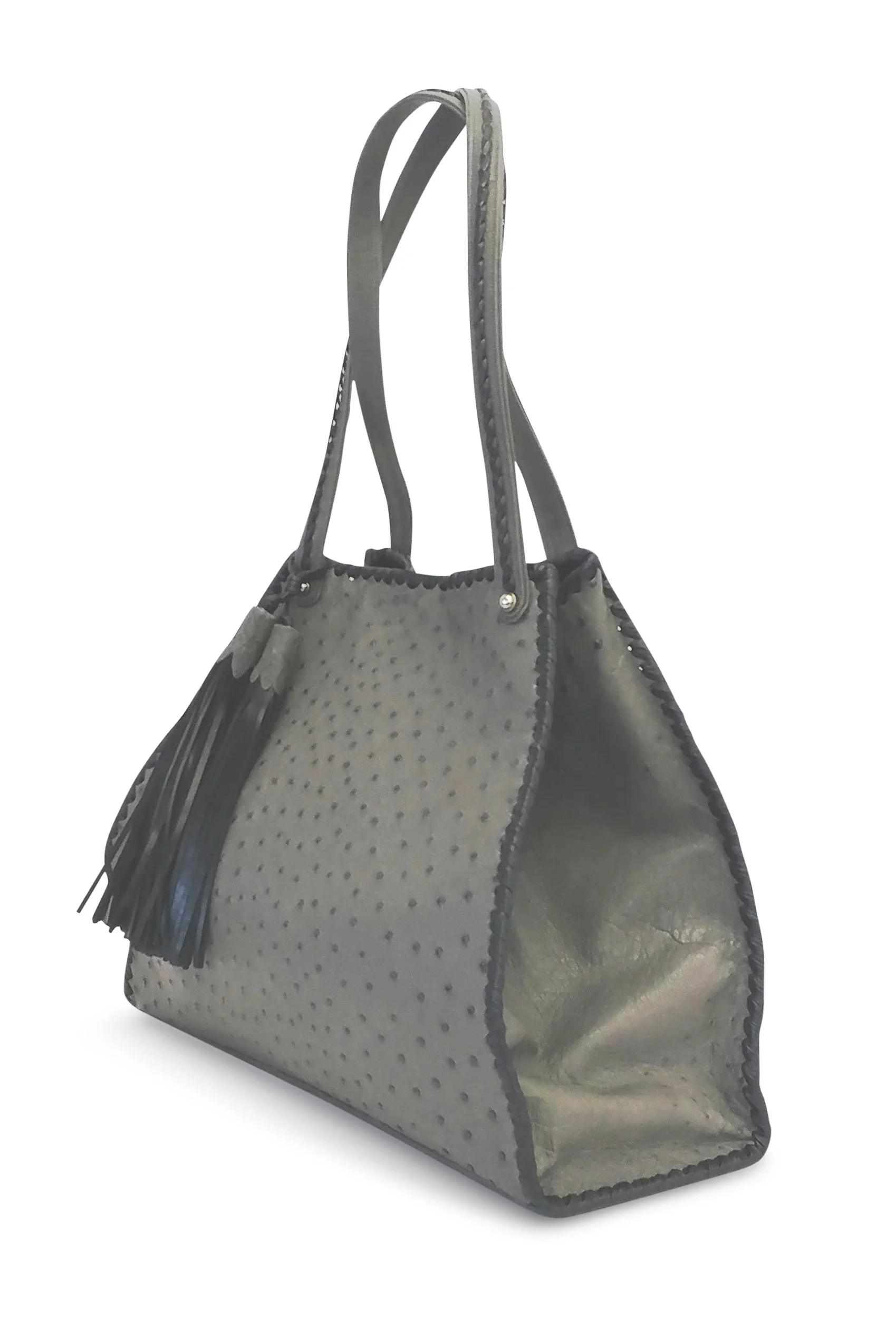 Anthony Luciano custom Amelia Tote (lg) - Charcoal Ostrich