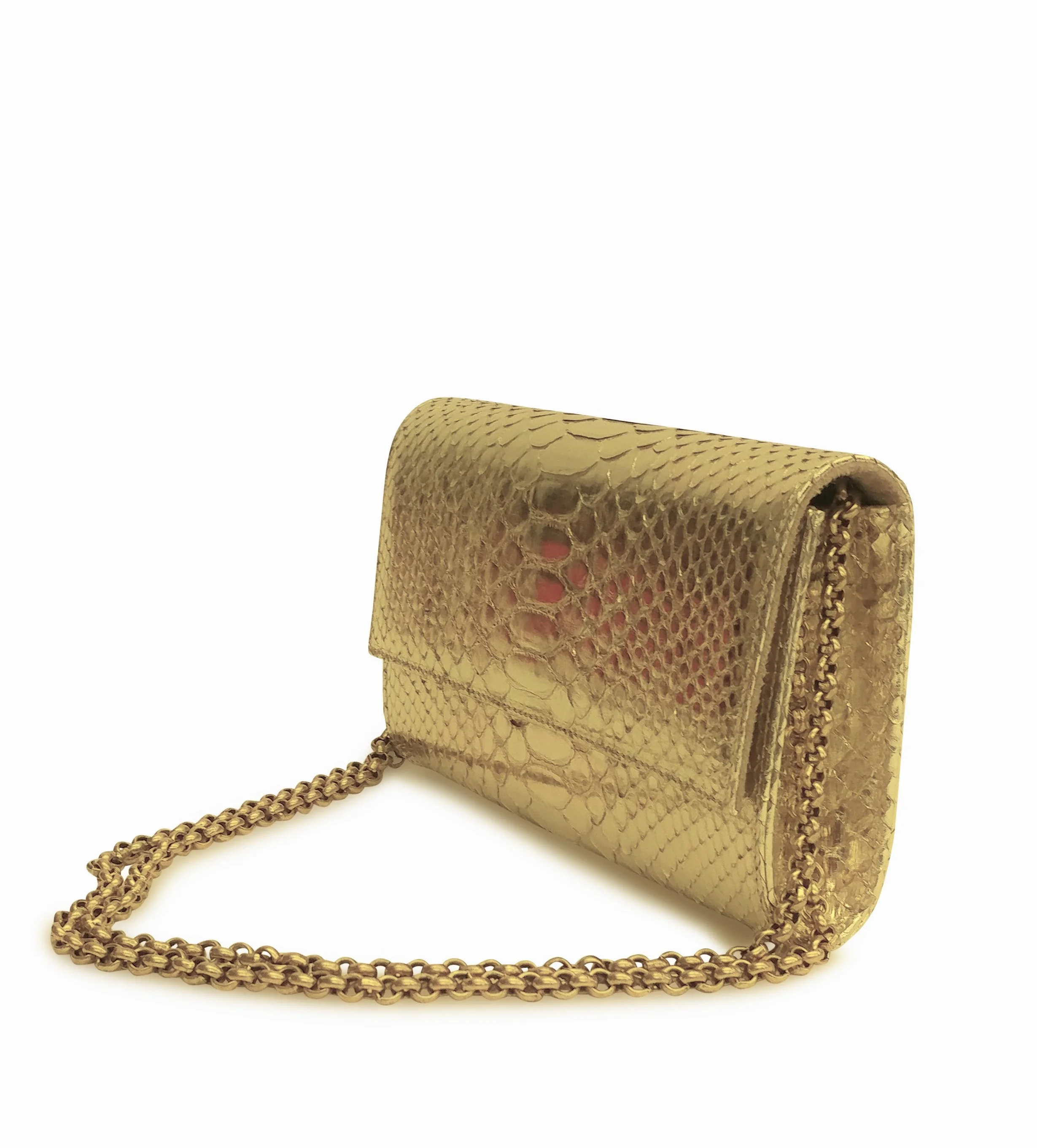 Anthony Luciano custom Lola Crossbody Clutch - Gold Glazed Python