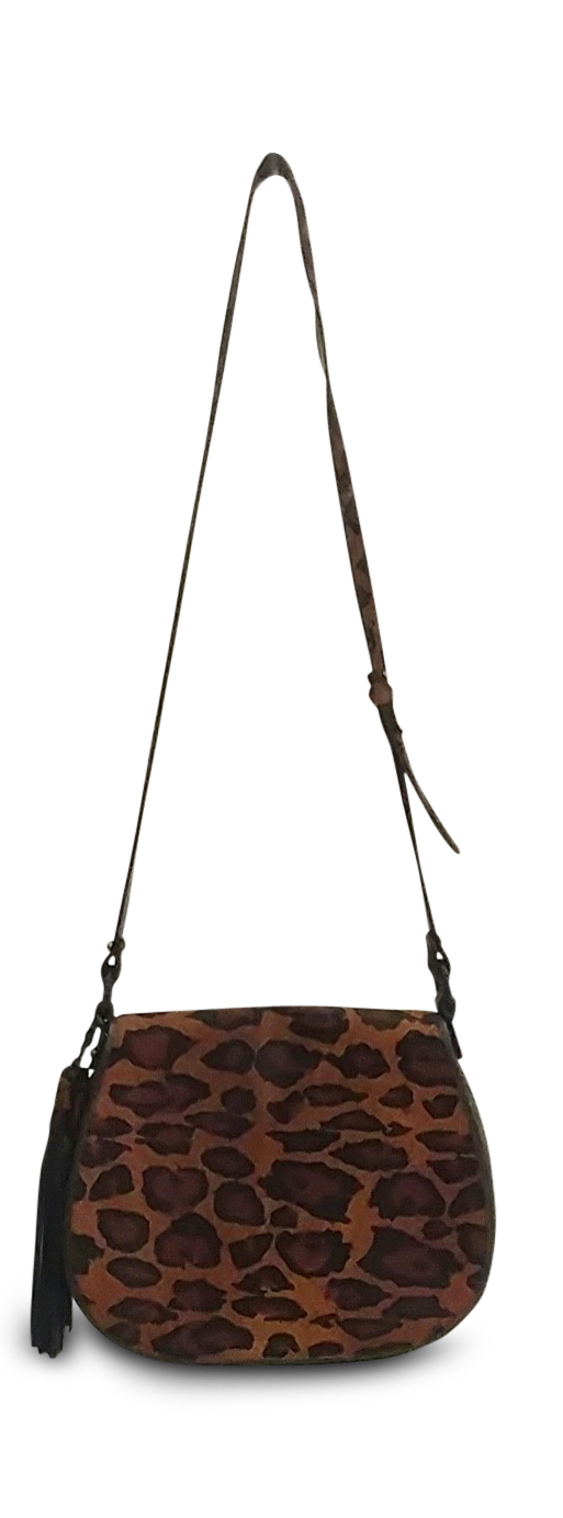 Anthony Luciano custom Bowden Saddle Bag - Leopard Haircalf