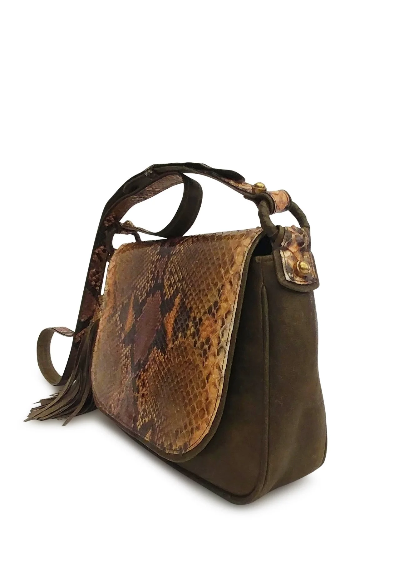 Anthony Luciano custom Gabby Crossbody - Glazed Olive Mix Python/Leather