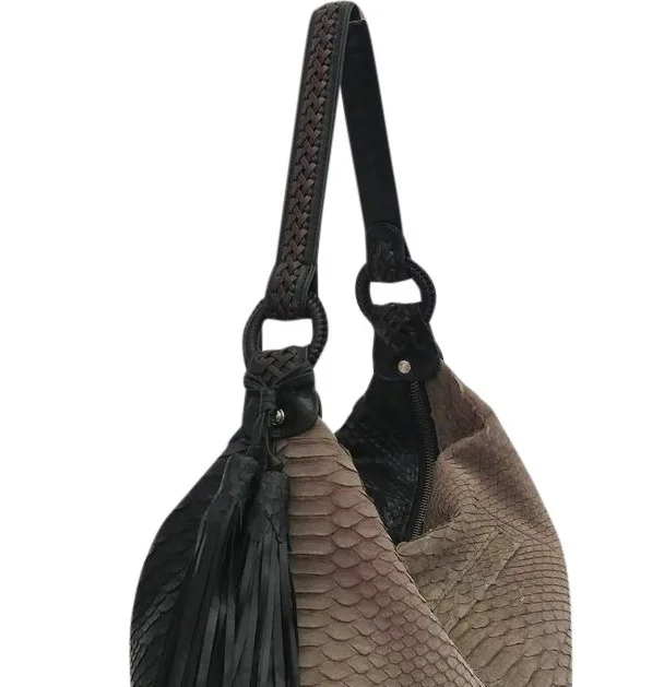 Anthony Luciano custom Parker Shoulder Bag - Taupe/Black Matte Python