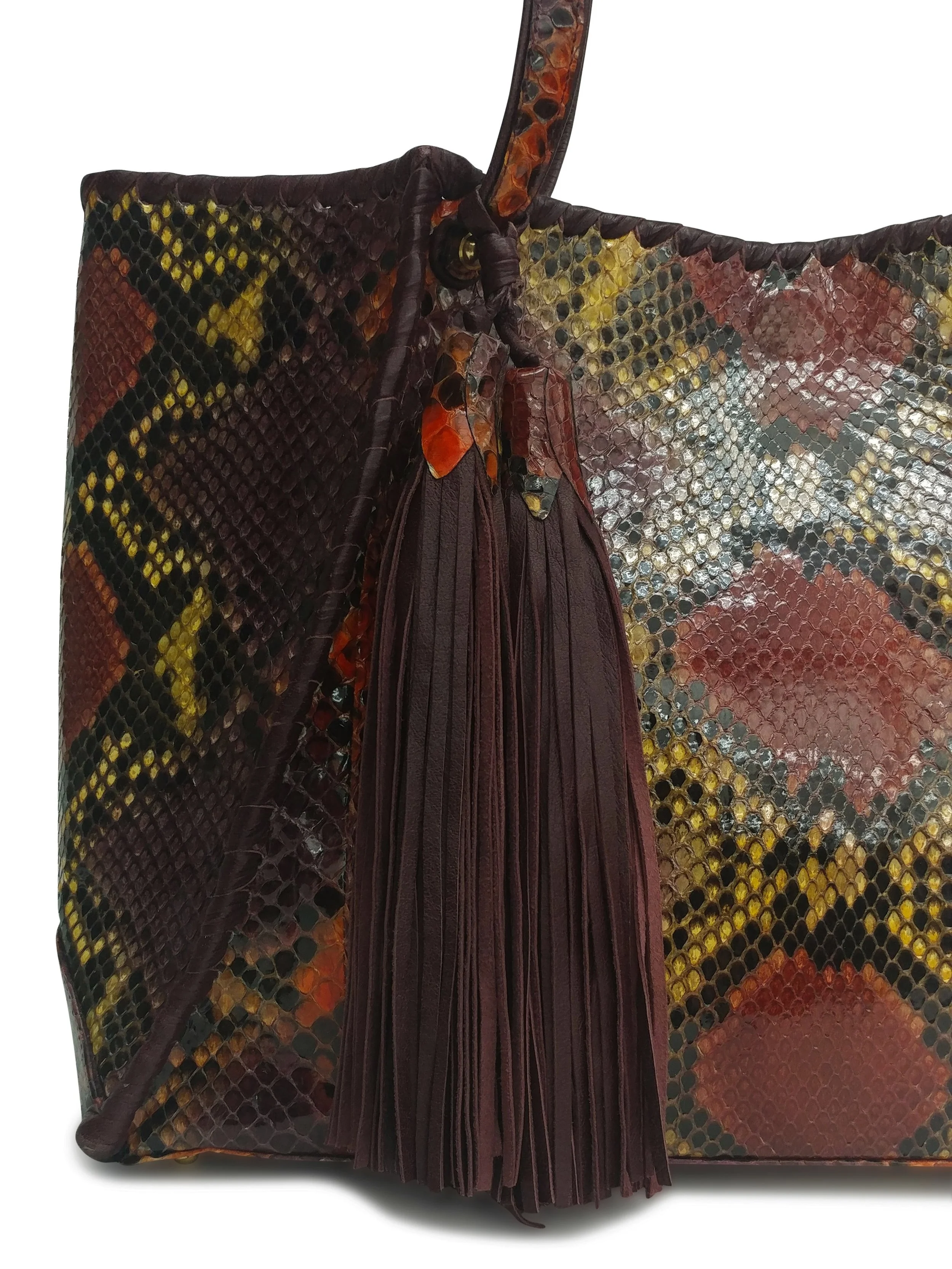 Anthony Luciano custom Abbe Tote - Orange Plum Mix Python