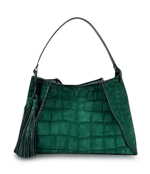 Anthony Luciano custom Abbe Tote - Sueded Forest Crocodile