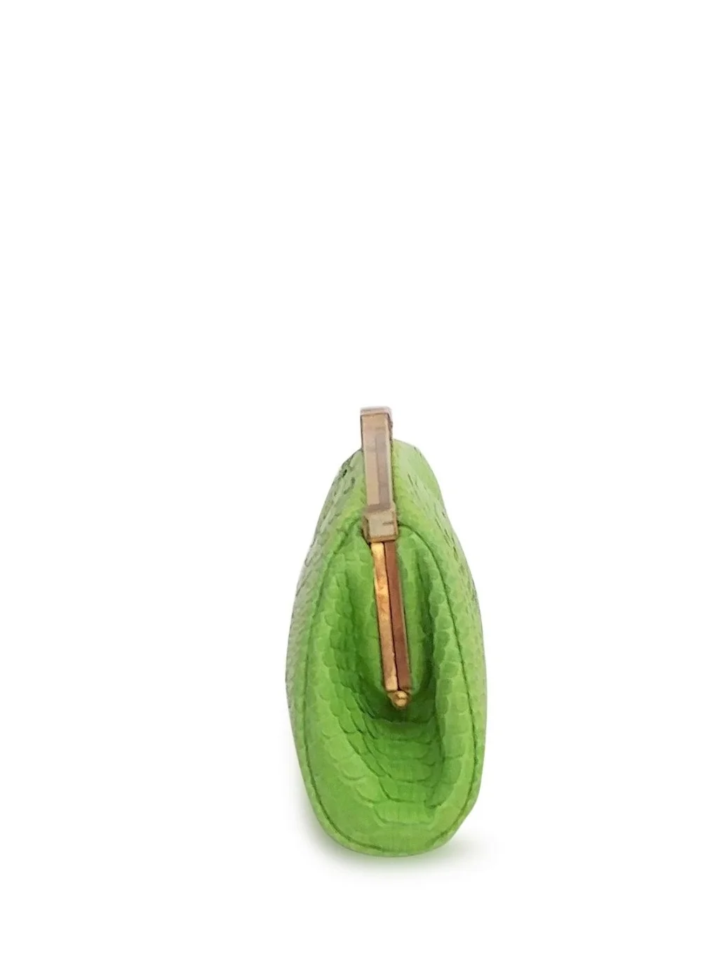 Anthony Luciano custom Vintage Lucite Frame Clutch With Lime Python